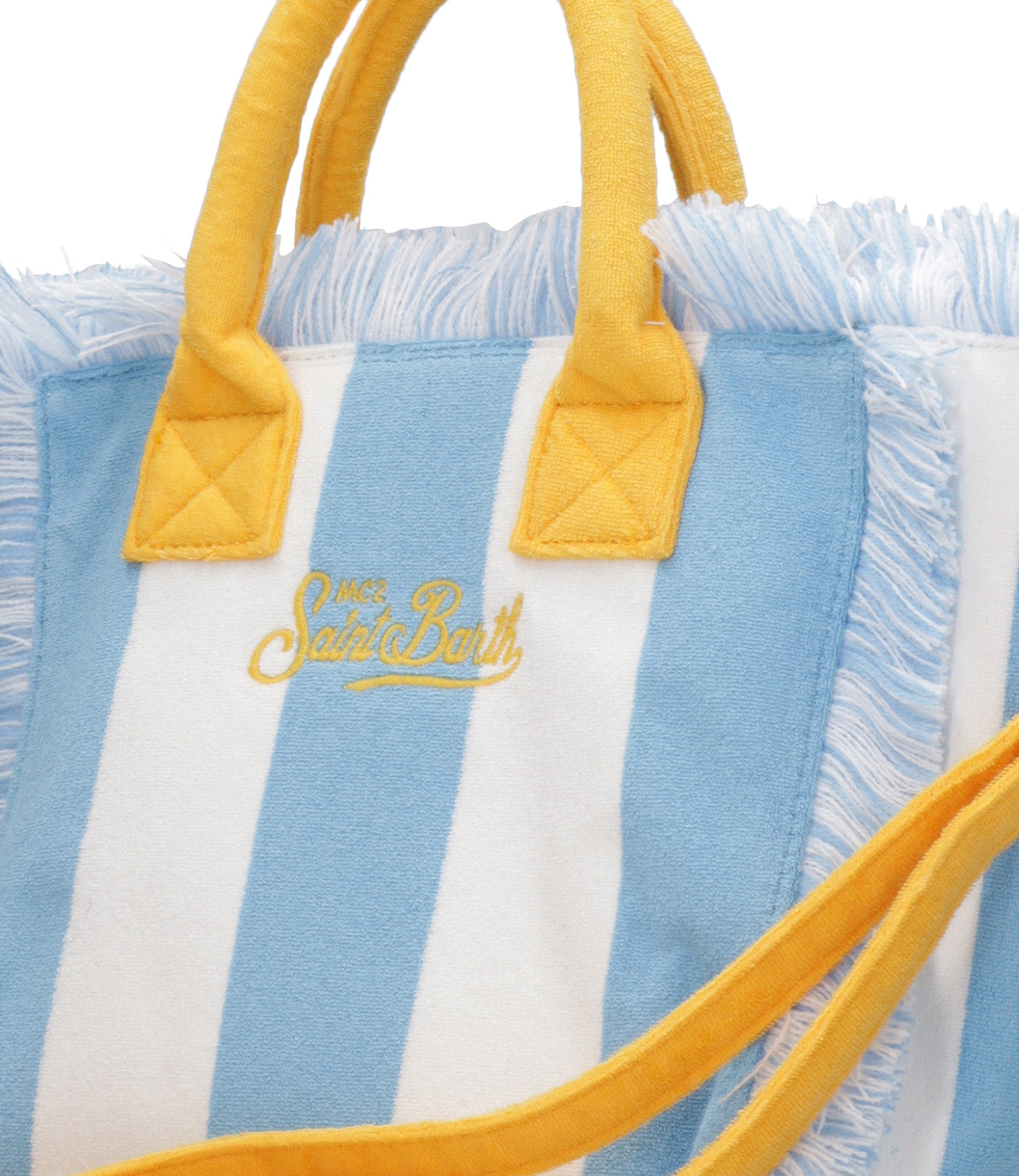 MC2 Saint Barth | Borsa a Mano Colette Sponge Bianco Giallo e Celeste