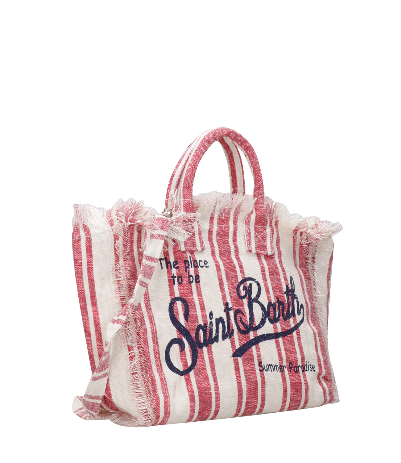 MC2 Saint Barth | Borsa a Mano Colette Linen Beige e Rosso