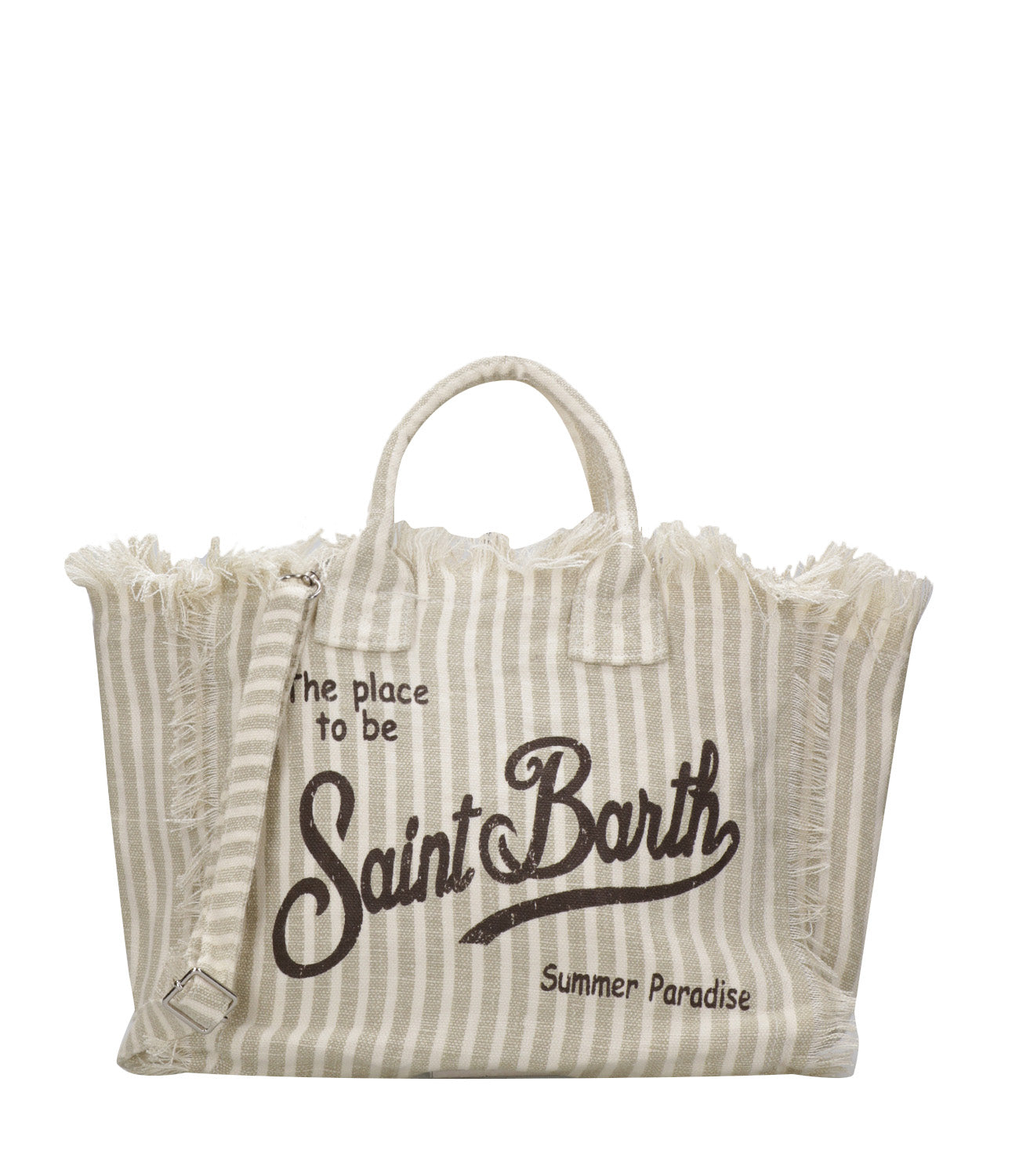 MC2 Saint Barth | Borsa a Mano Colette Linen Bianco e Beige