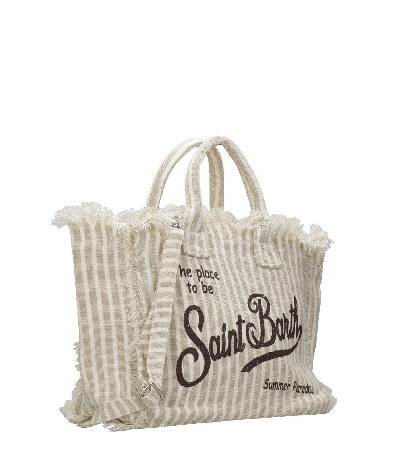 MC2 Saint Barth | Borsa a Mano Colette Linen Bianco e Beige
