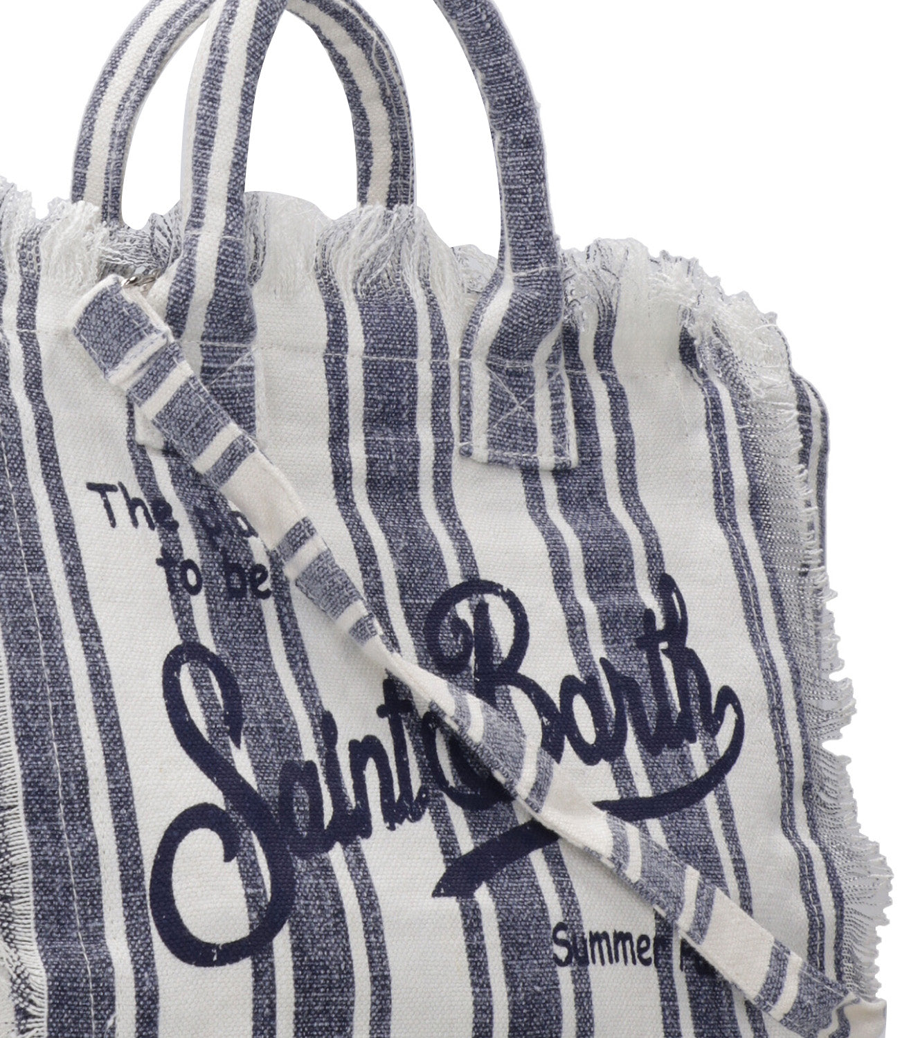 MC2 Saint Barth | Borsa a Mano Colette Linen Bianco e Blu denim