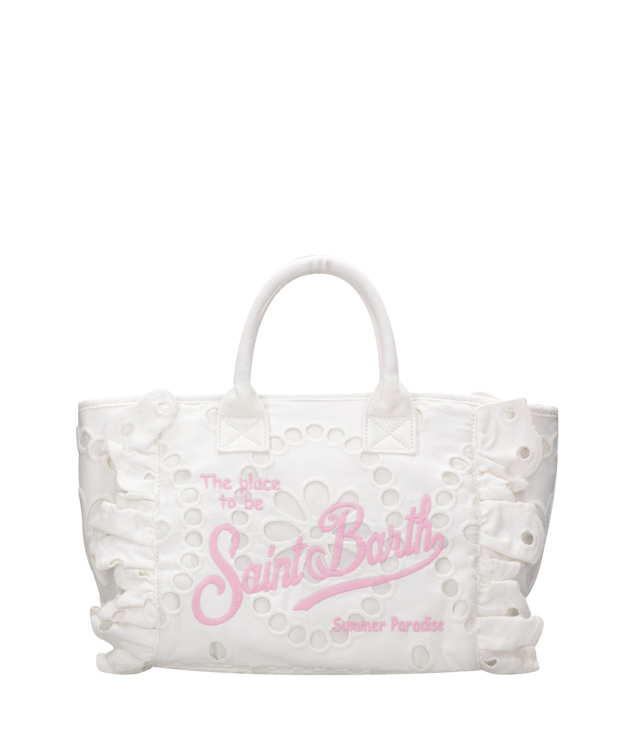 MC2 Saint Barth | Borsa a Mano Colette Volant N Bianca e Rosa
