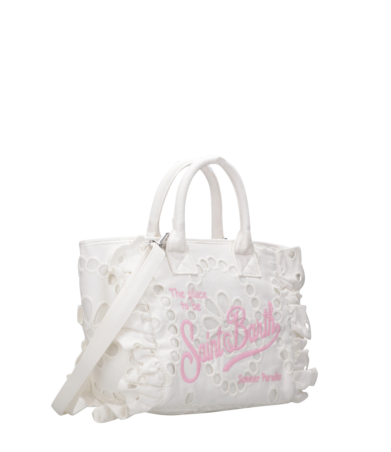 MC2 Saint Barth | Borsa a Mano Colette Volant N Bianca e Rosa