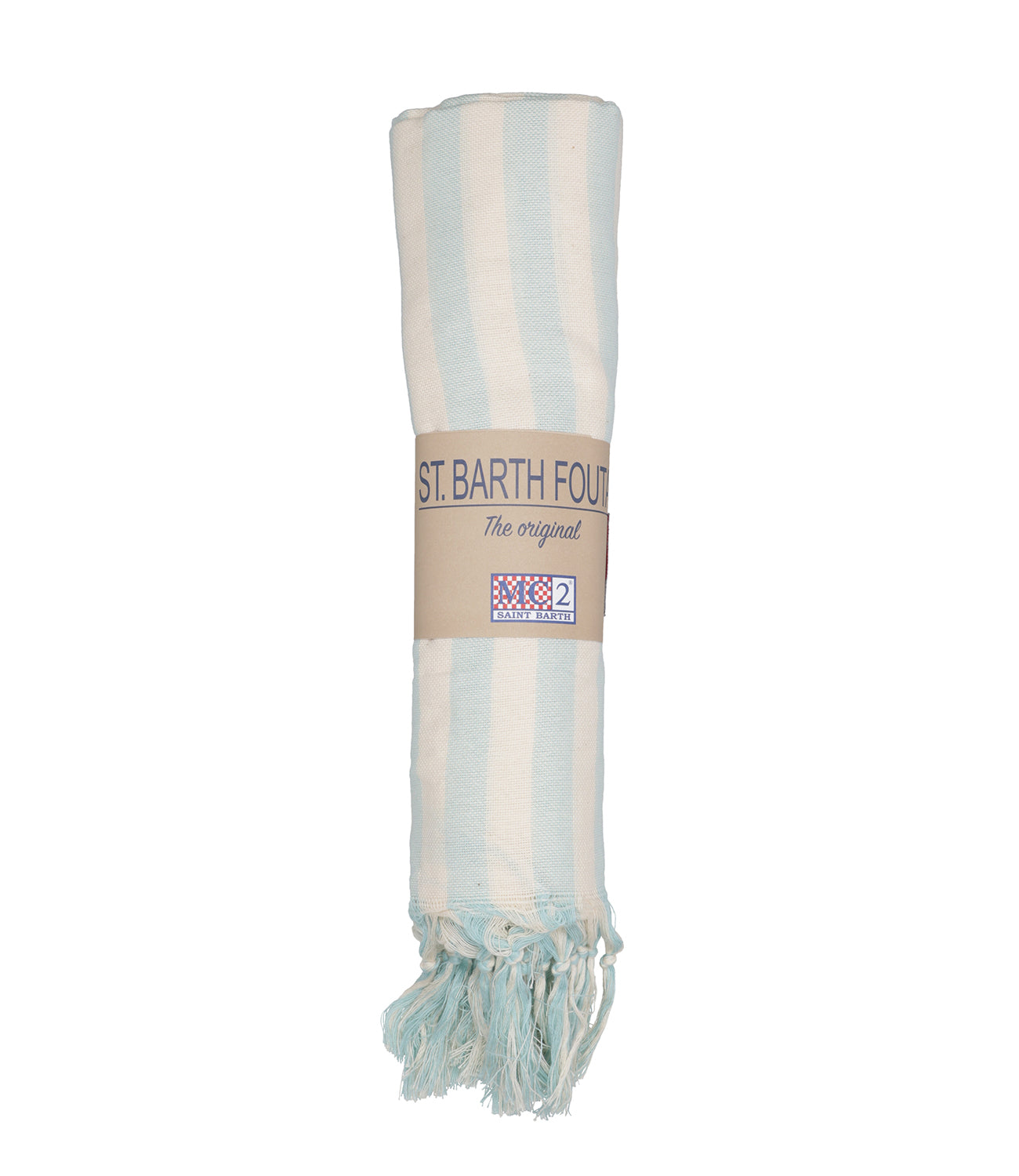 MC2 Saint Barth | Telo Foutas Light Bianco e Celeste