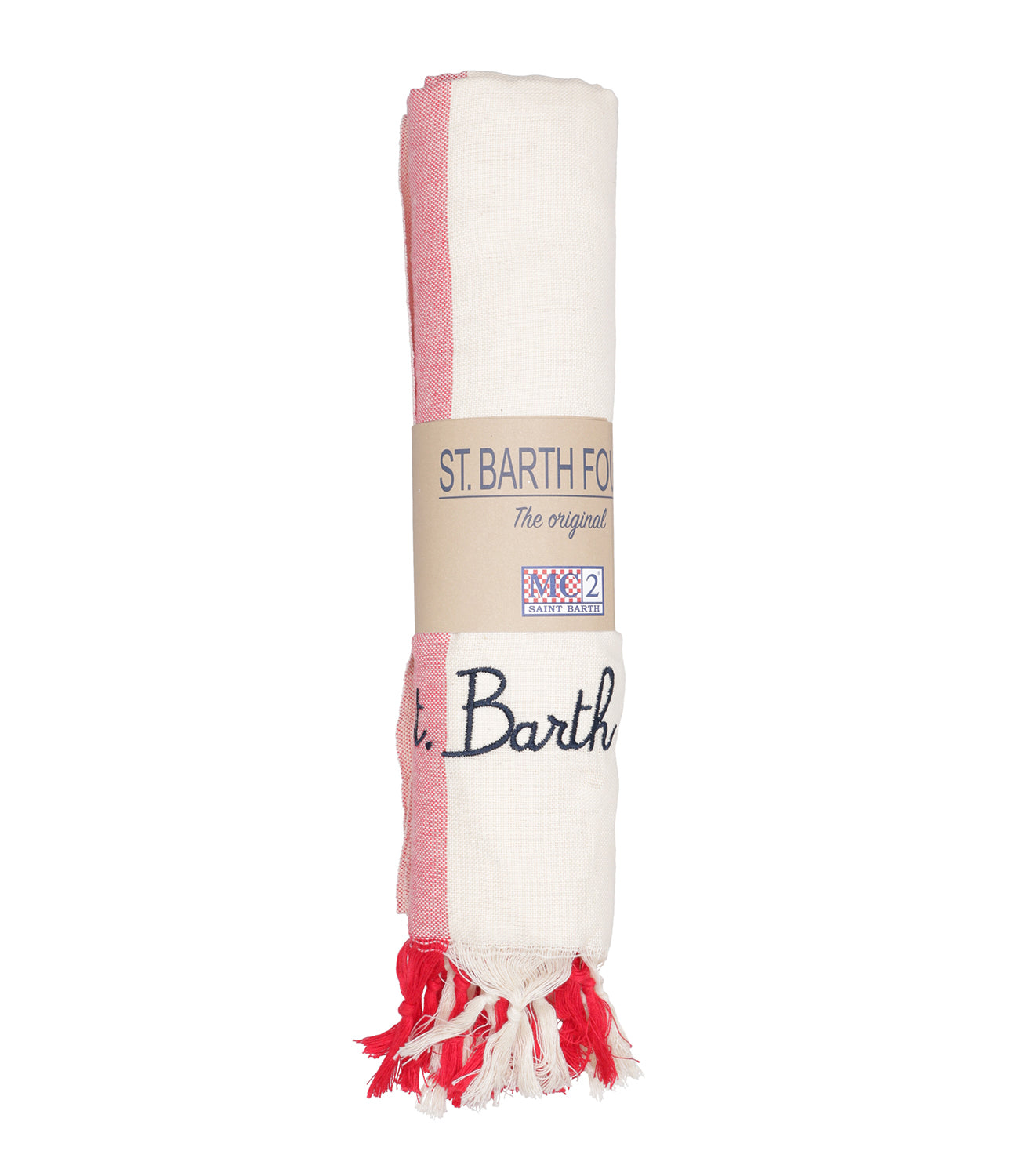 MC2 Saint Barth | Telo Foutas Light Bianco e Rosso
