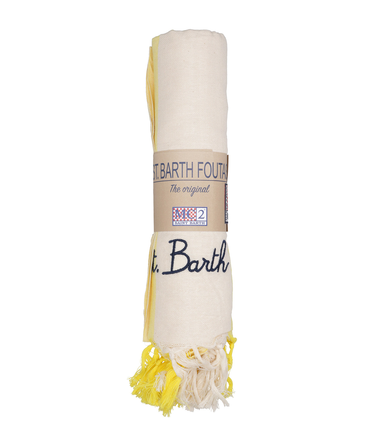 MC2 Saint Barth | Telo Foutas Light Bianco e Giallo