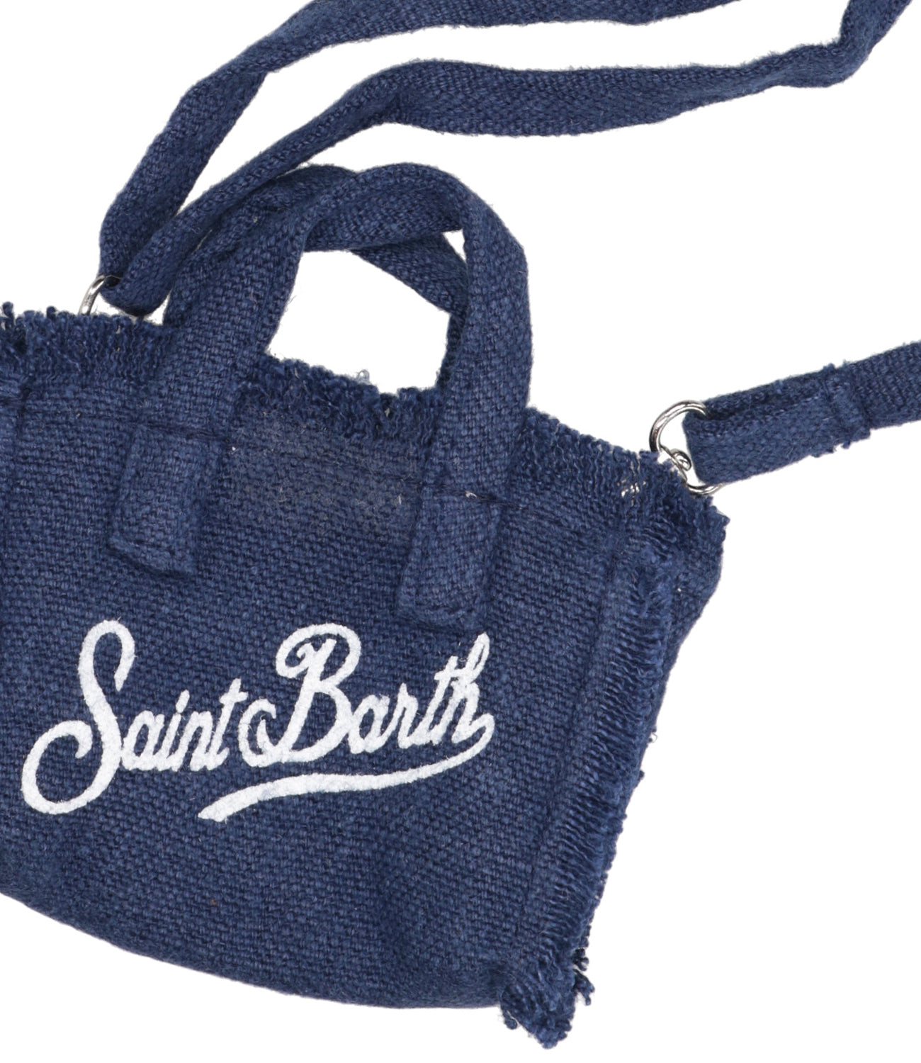 MC2 Saint Barth | Portachiavi Kay Bag Linen Blu navy