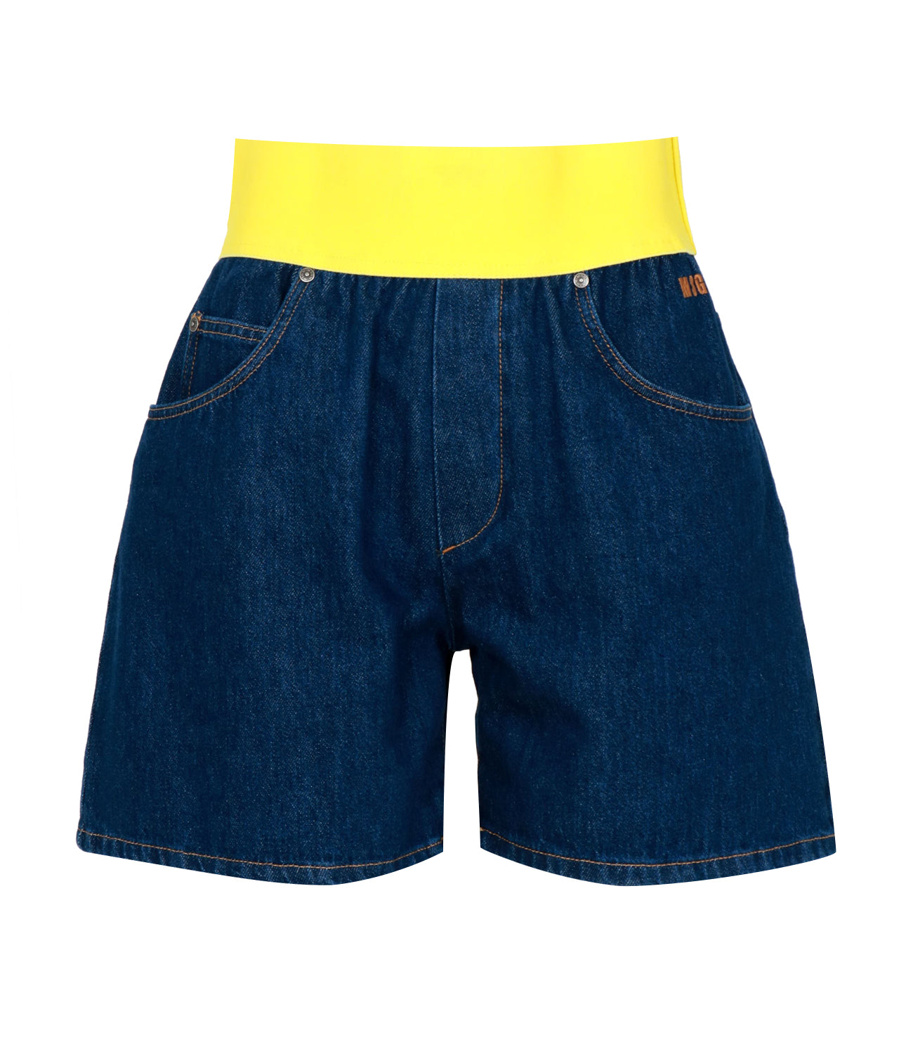 MSGM | Bermuda Denim e Giallo fluo