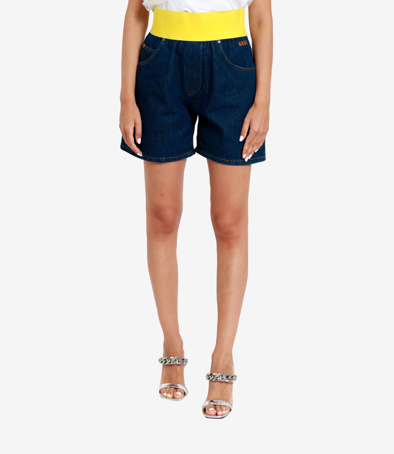 MSGM | Bermuda Denim e Giallo fluo