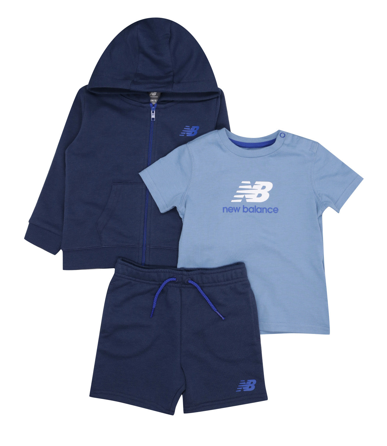 New Balance Kids | Set Felpa T-shirt e Shorts Celeste e Blu