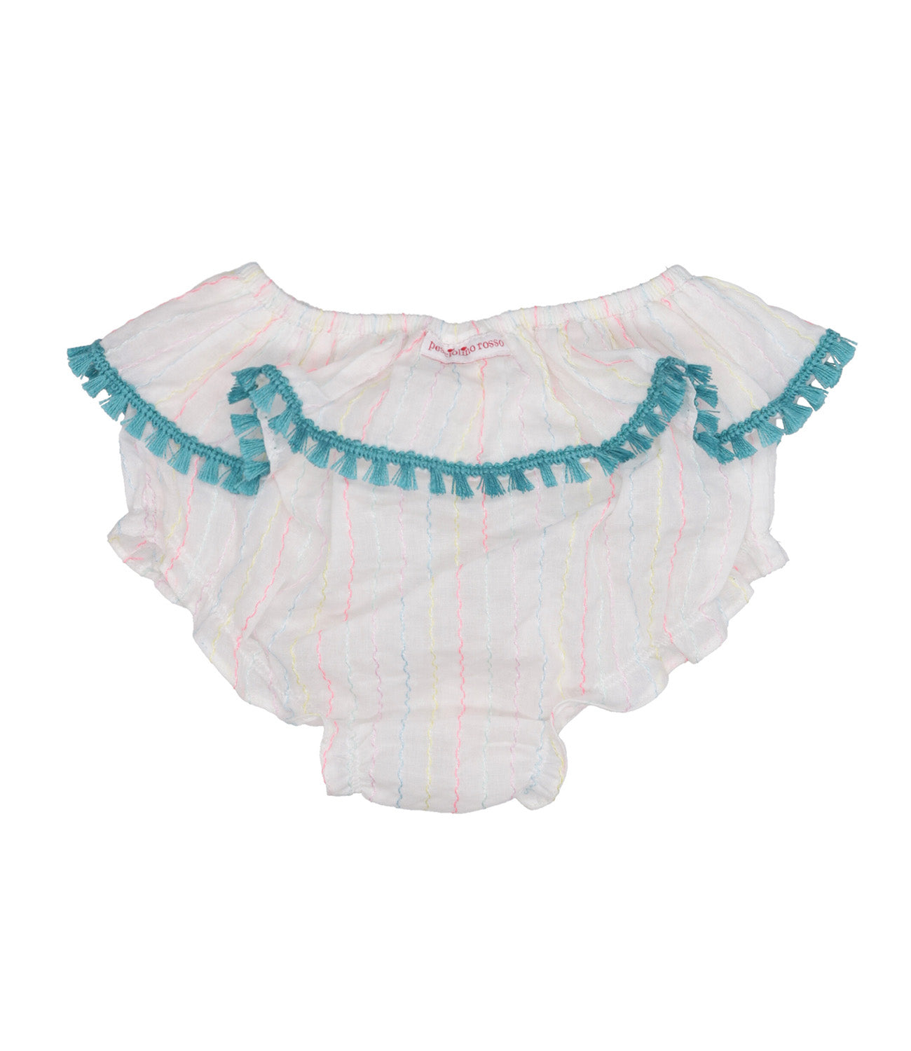 Pesciolino Rosso Kids Beachwear | Coulotte Bianco e Turchese