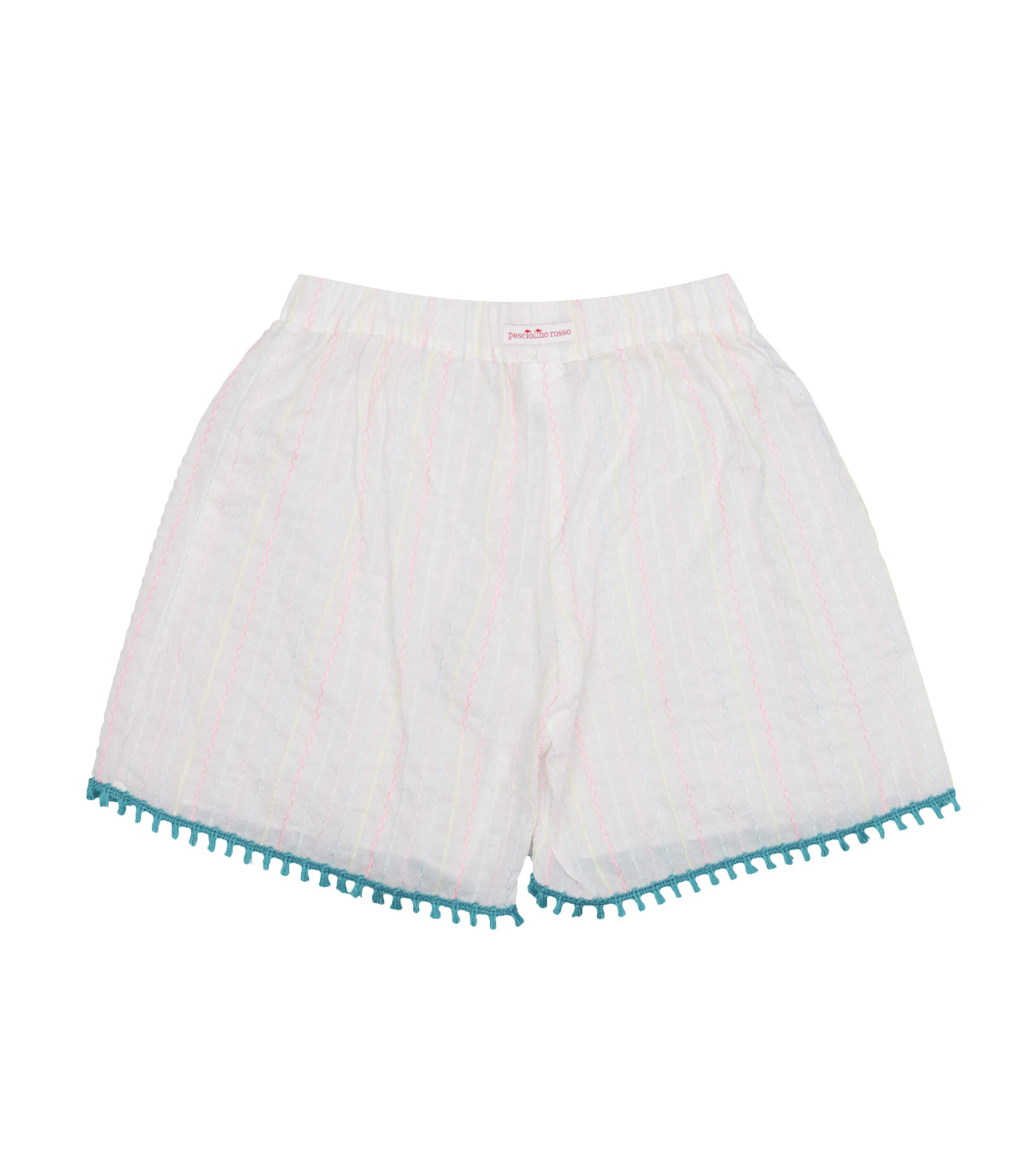 Pesciolino Rosso Kids Beachwear | Shorts Bianco e Turchese
