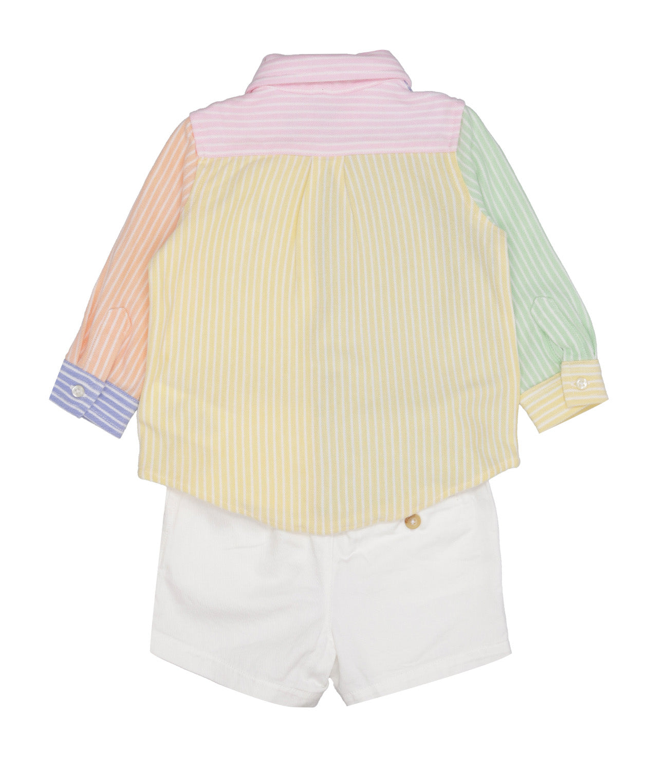 Ralph Lauren Childrenswear | Set Camicia e Bermuda Bianco Giallo e Celeste