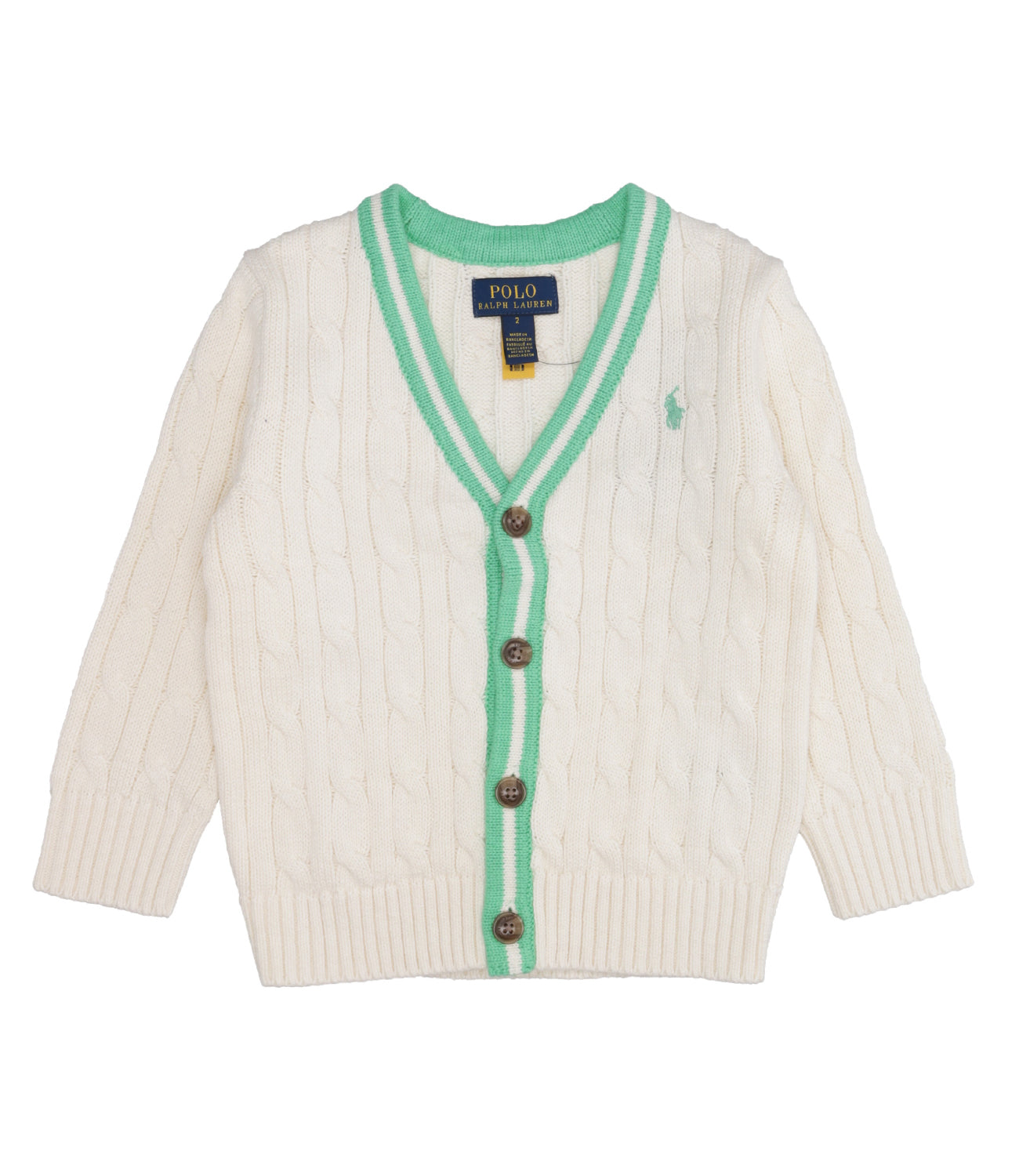 Ralph Lauren Childrenswear | Cardigan Crema Verde