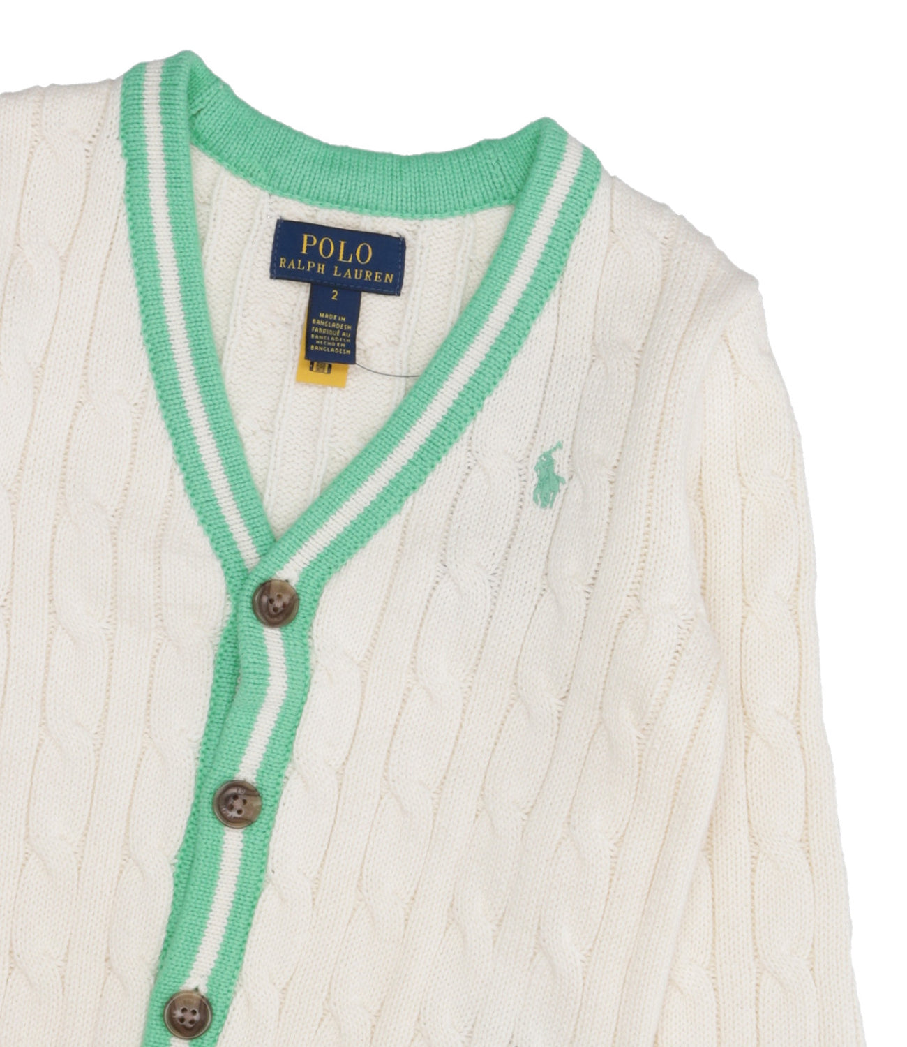 Ralph Lauren Childrenswear | Cardigan Crema Verde