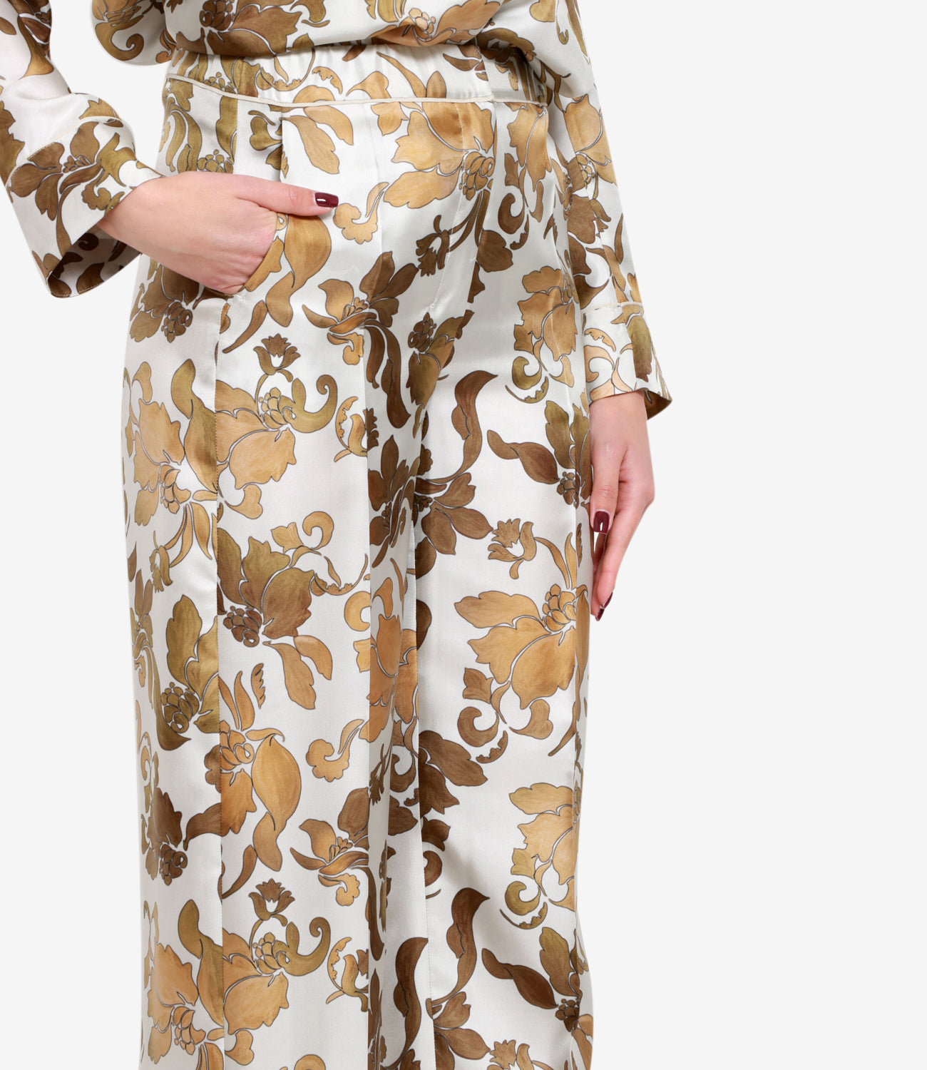 S Max Mara | Pantalone Leda Avorio e Oro