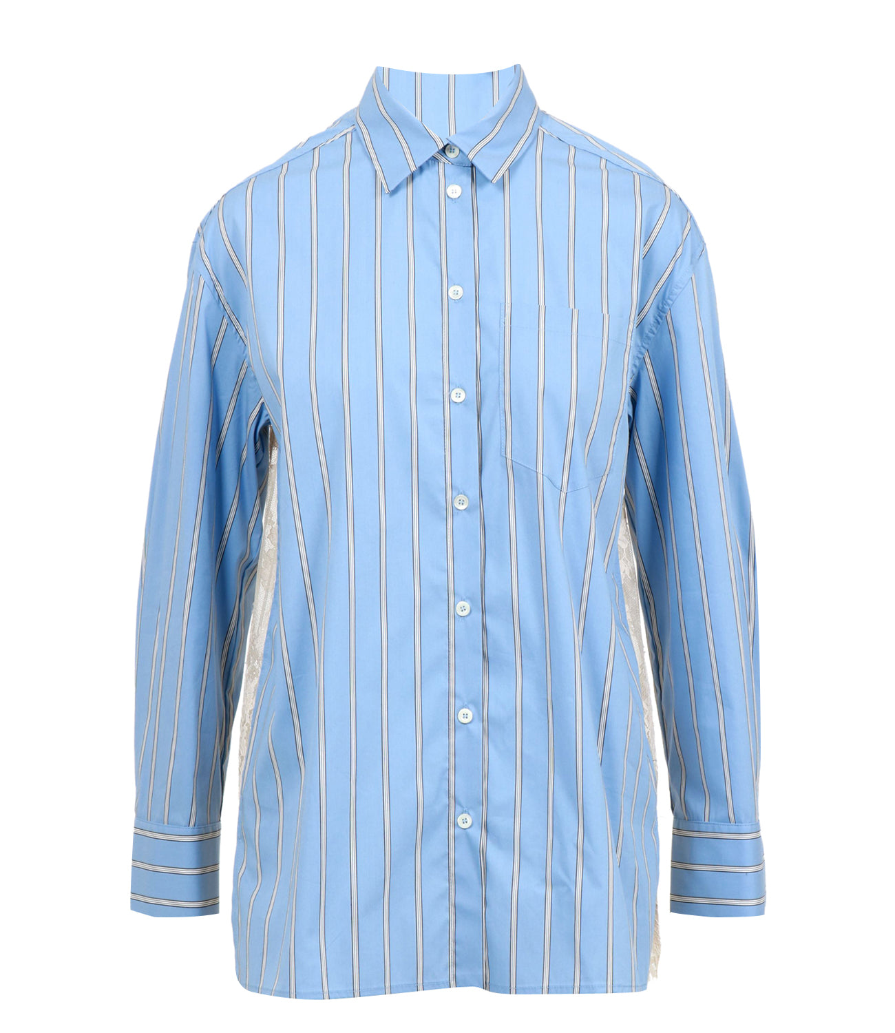 Semicouture | Camicia Emma Celeste e Bianco