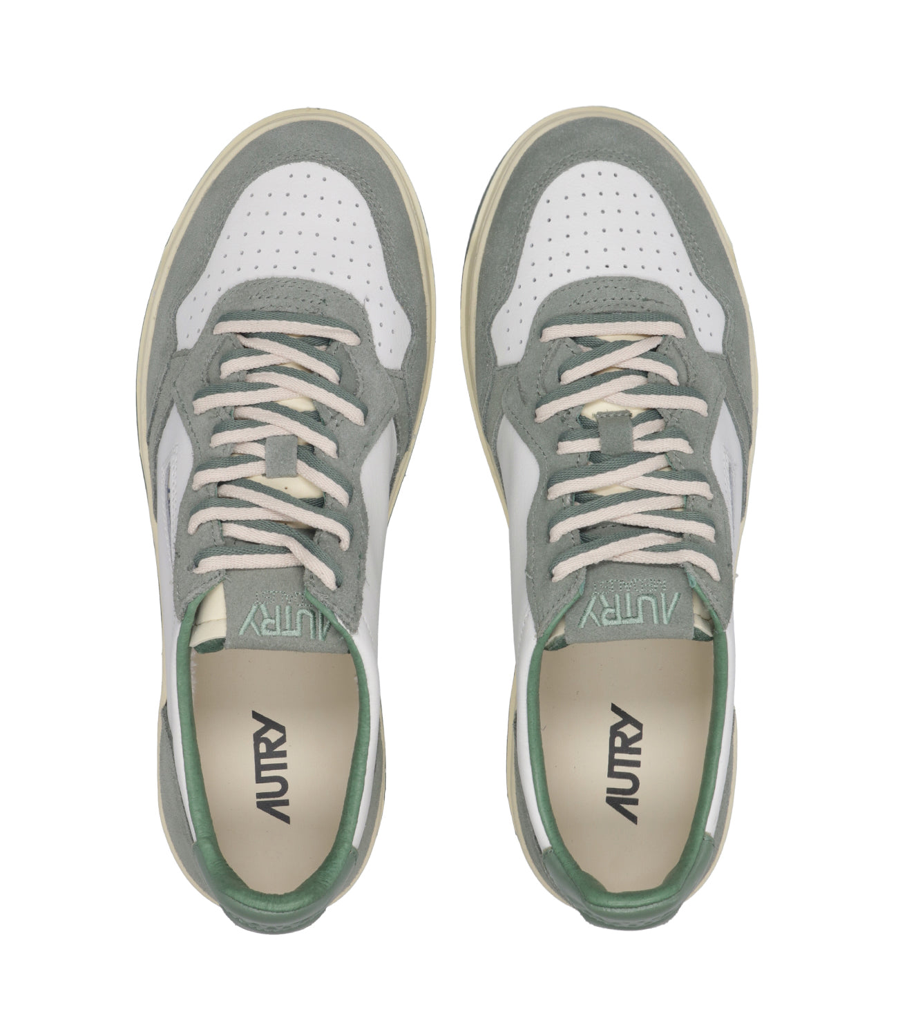 Autry | Sneakers Medalist Low Man Bianco e Verde militare