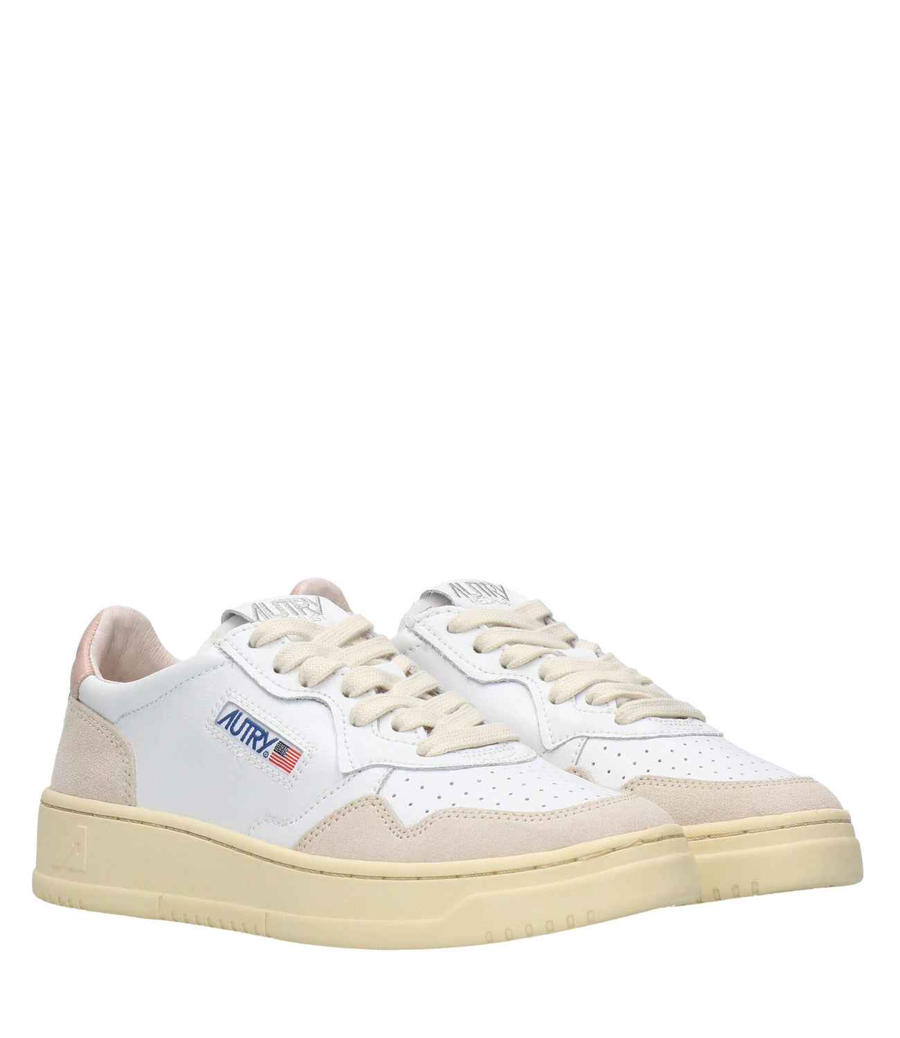 Autry | Sneakers Medalist Low Wom Lea Bianco e Cipria