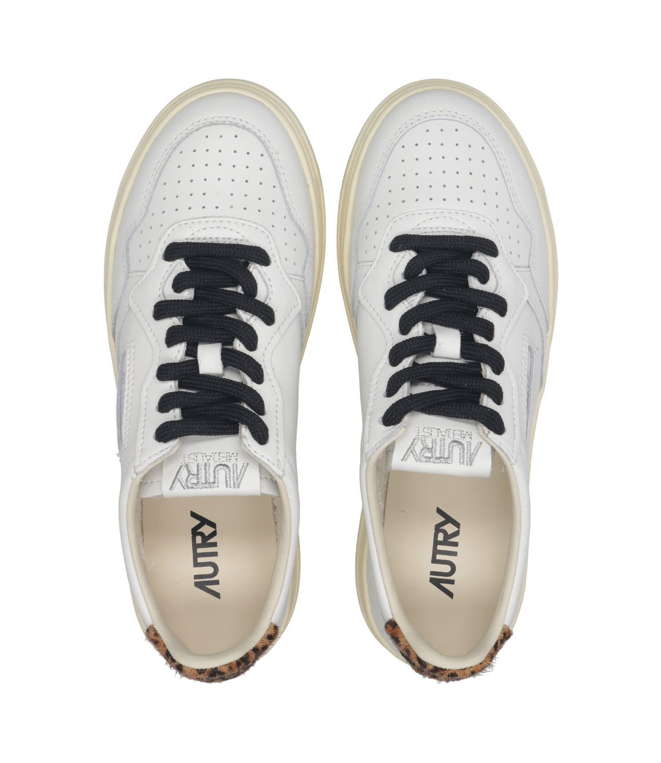 Autry | Sneakers Medalist Low Wom Lea Bianco e Leopardo