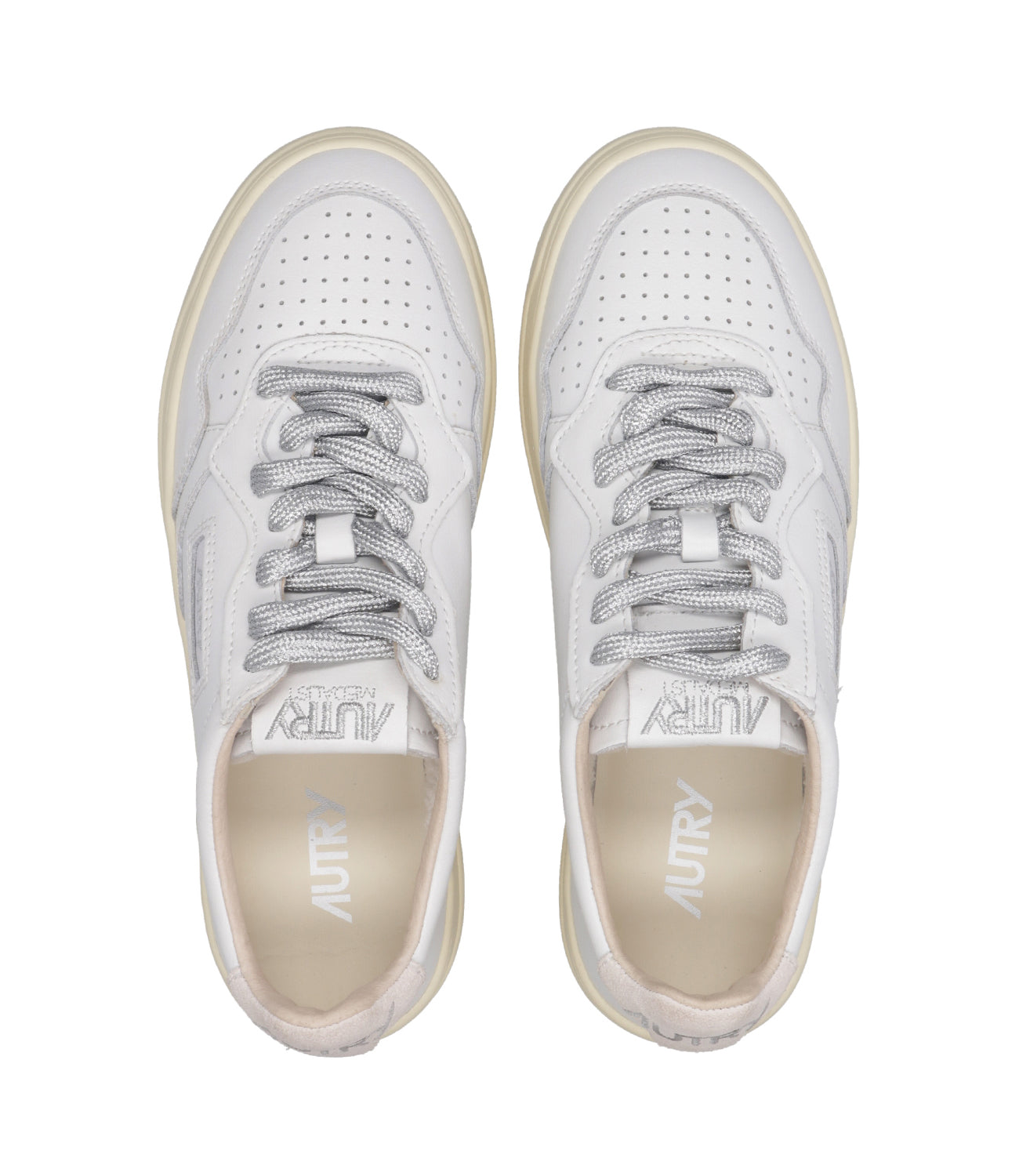 Autry | Sneakers Medalist Low Wom Lea Bianco e Cipria