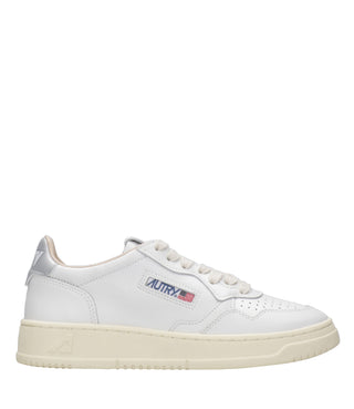 Autry | Sneakers Medalist Low Wom Lea Bianco e Argento