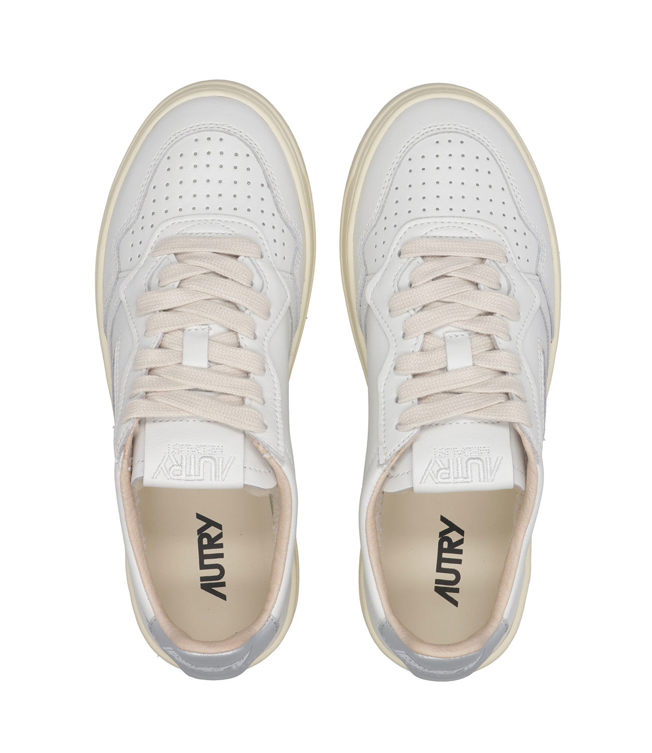 Autry | Sneakers Medalist Low Wom Lea Bianco e Argento