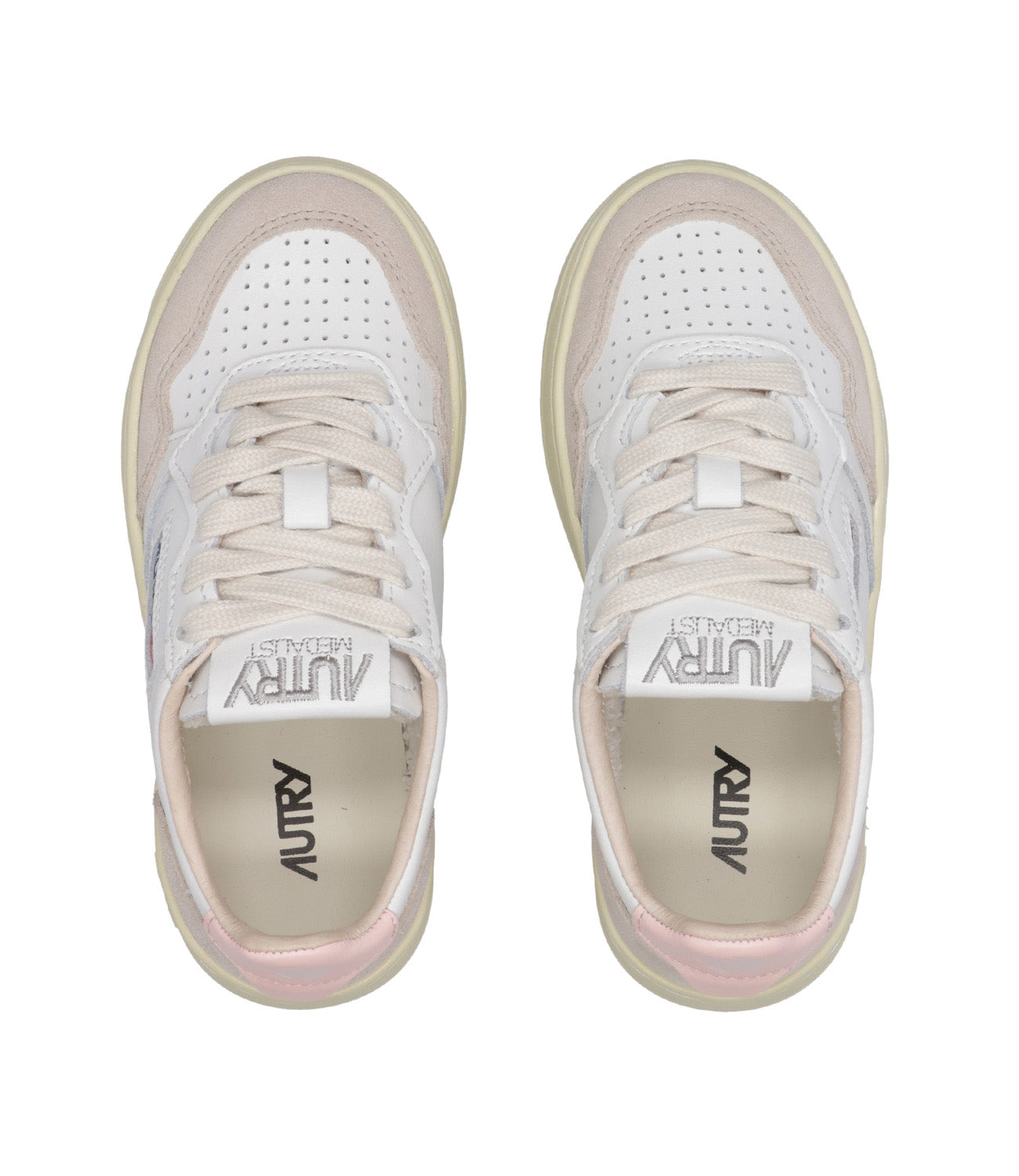 Autry Kids | Sneakers Medalist Low Bianco e Rosa
