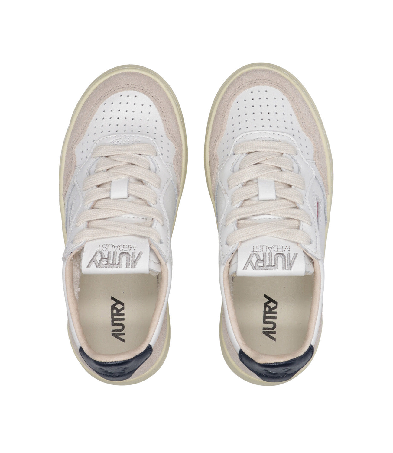 Autry Kids | Sneakers Medalist Low Bianco e Blu navy