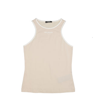 Balmain Kids | Canotta Beige Bianco