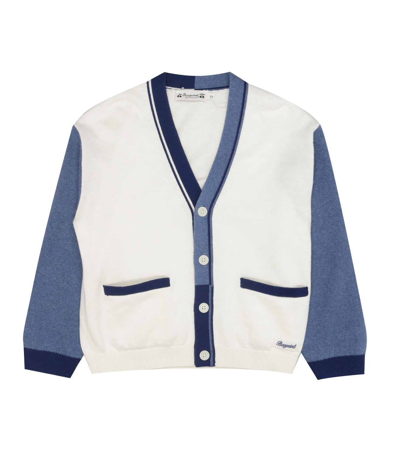 Bonpoint | Cardigan Loris Latte Azzurro