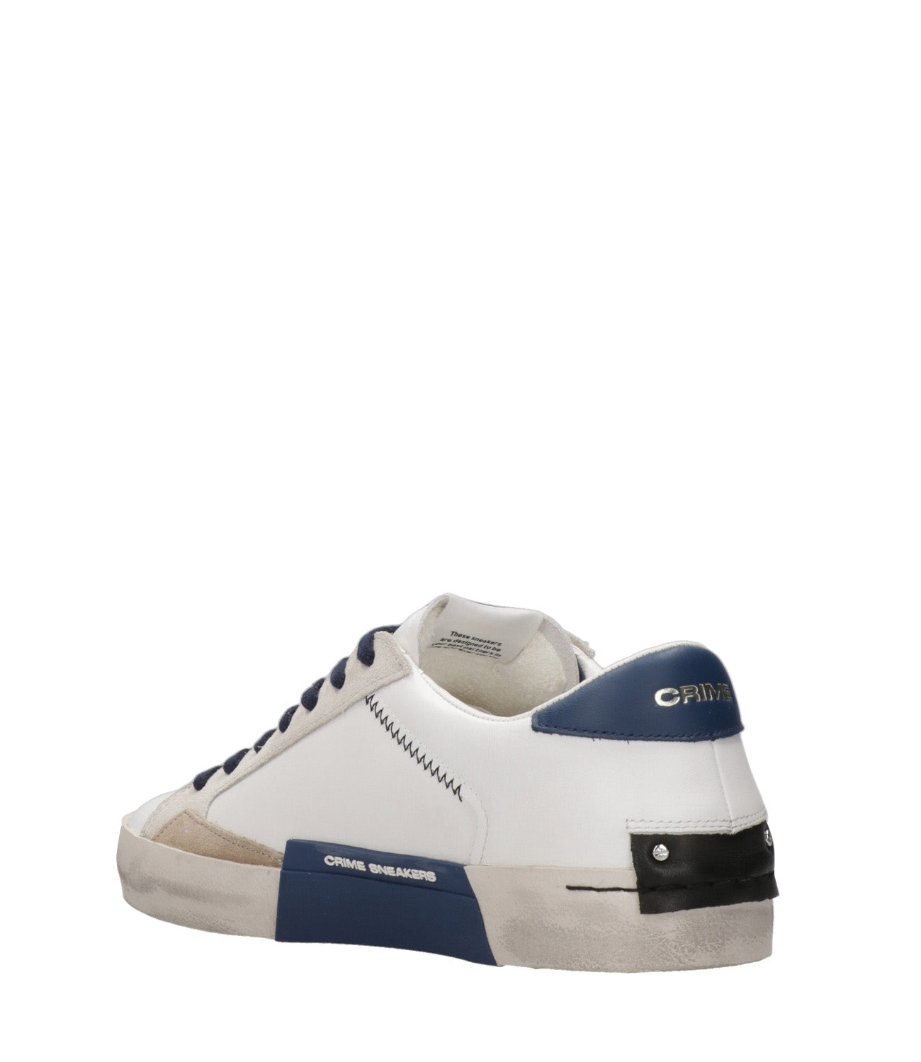 Crime | Sneakers Distressed Low Bianco e Blu
