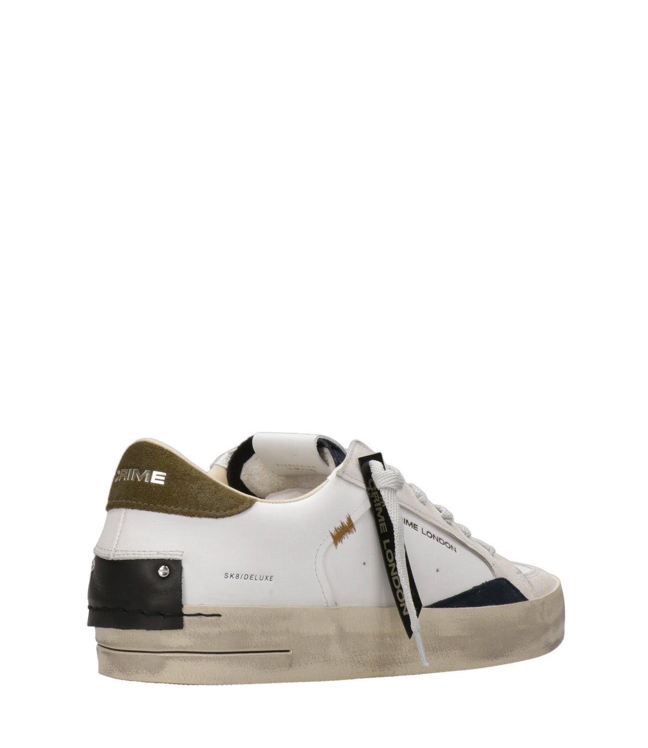 Crime | Sneakers SK8 Deluxe Bianco e Verde militare