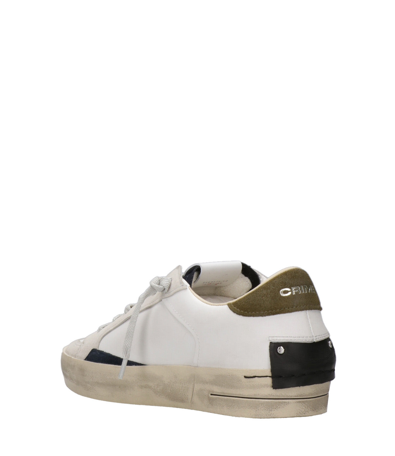 Crime | Sneakers SK8 Deluxe Bianco e Verde militare