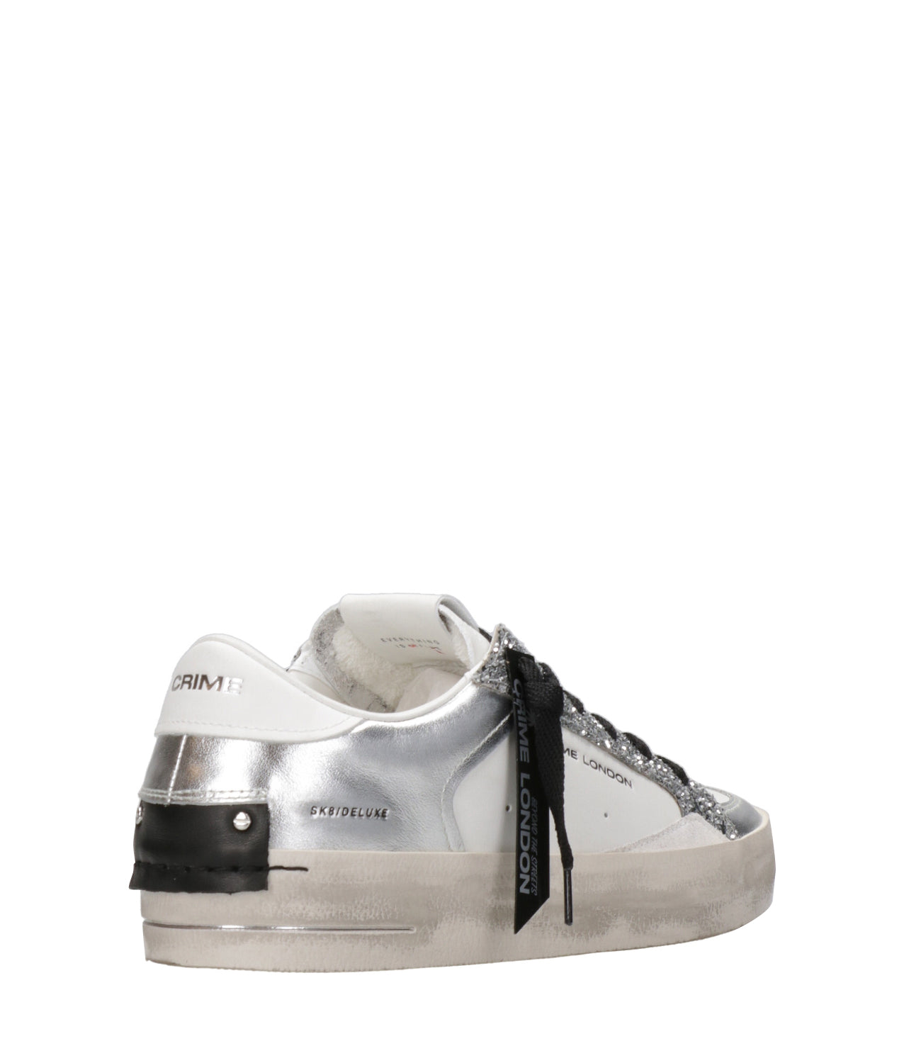 Crime | Sneakers SK8 Deluxe Bianco e Argento