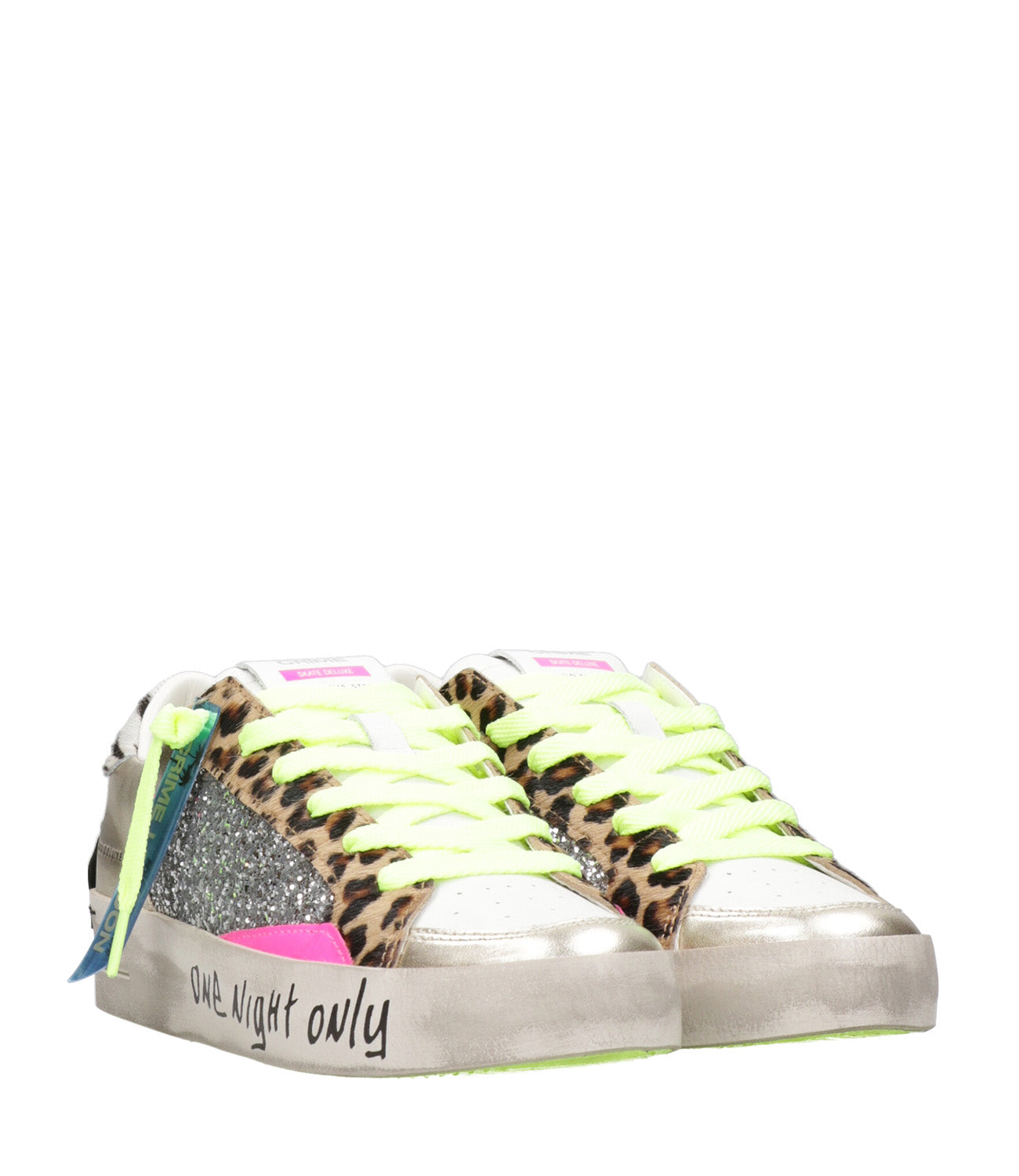 Crime | Sneakers SK8 Deluxe Argento e Leopardo