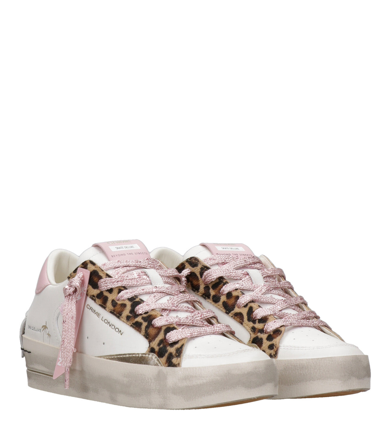 Crime | Sneakers SK8 Deluxe Bianco e Rosa