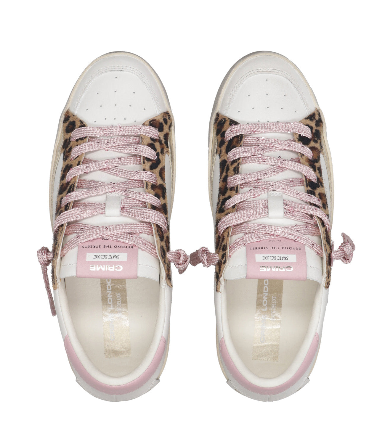 Crime | Sneakers SK8 Deluxe Bianco e Rosa