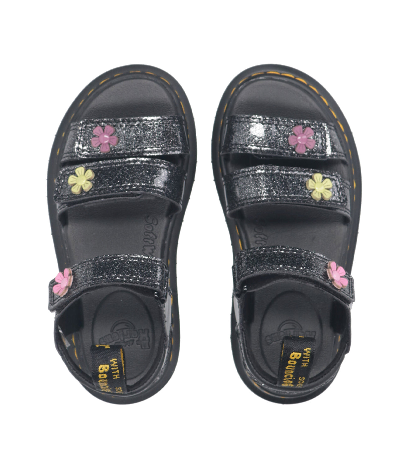 Dr Martens Kids | Sandalo Klaire J Black Multi Coated Glitter Pu Athena Nero