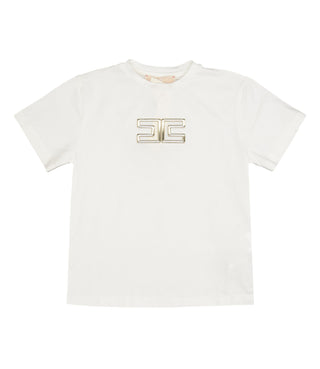 Elisabetta Franchi La Mia Bambina | T-Shirt Avorio Oro