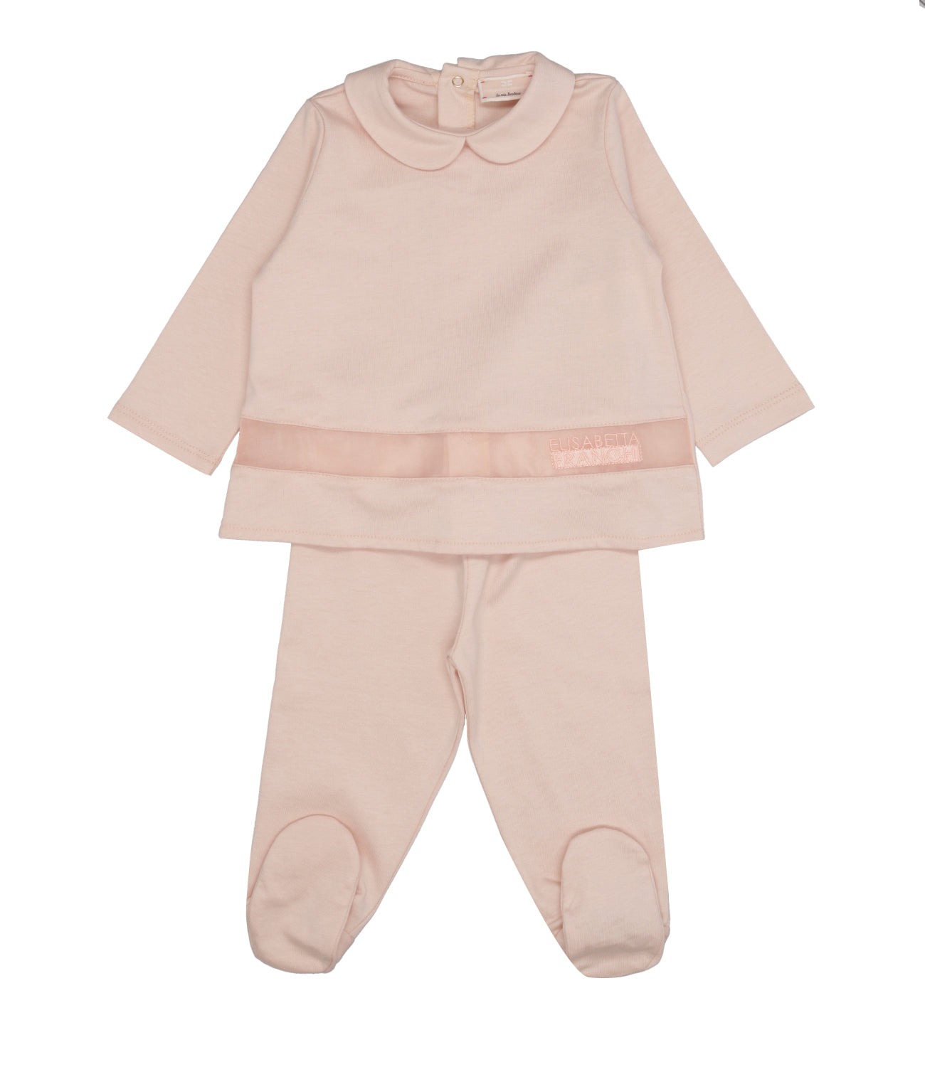 Elisabetta Franchi La Mia Bambina | Set Maglia Pantalone Rosa cipria