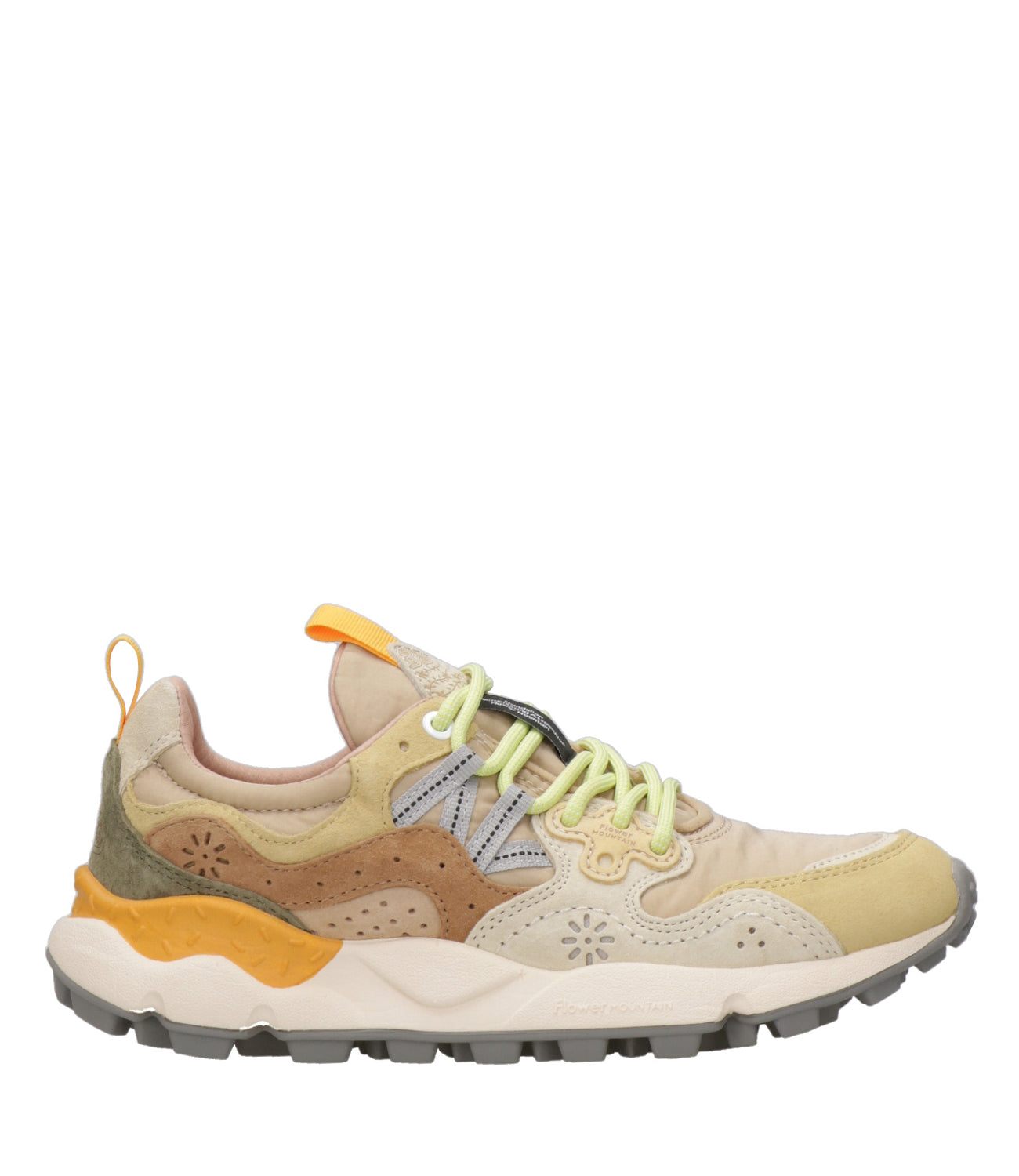 【未使用！】FLOWER MOUNTAIN KHAJIIT Yellow Flower Mountain Flower Mountain | Yamano 3 Pink and Ochre Sneakers