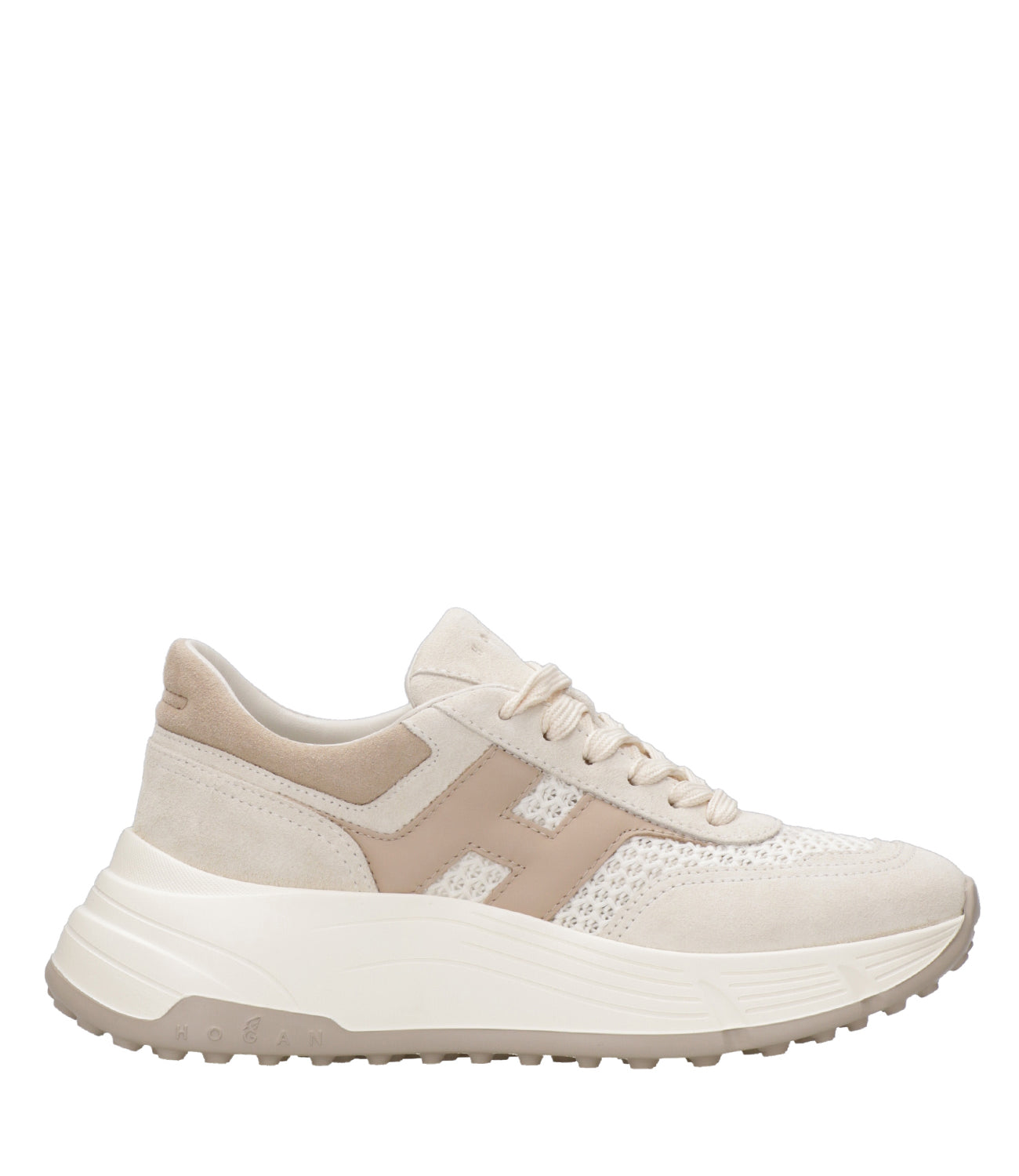 Hogan | Sneakers H669 Allacciato H Tessuto Beige Ecru