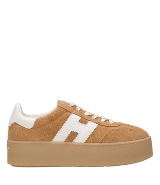 Hogan | Sneakers H698 Allacciato H Cammello e Bianco