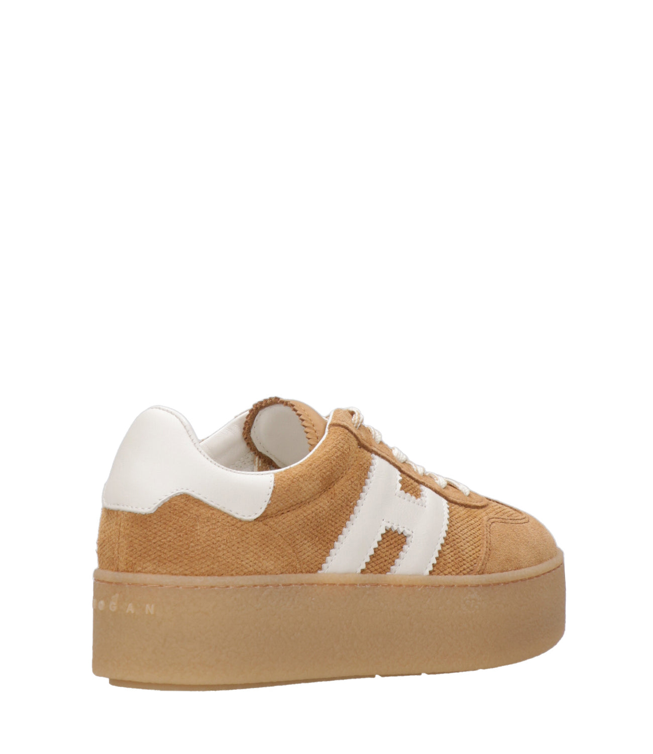 Hogan | Sneakers H698 Allacciato H Cammello e Bianco