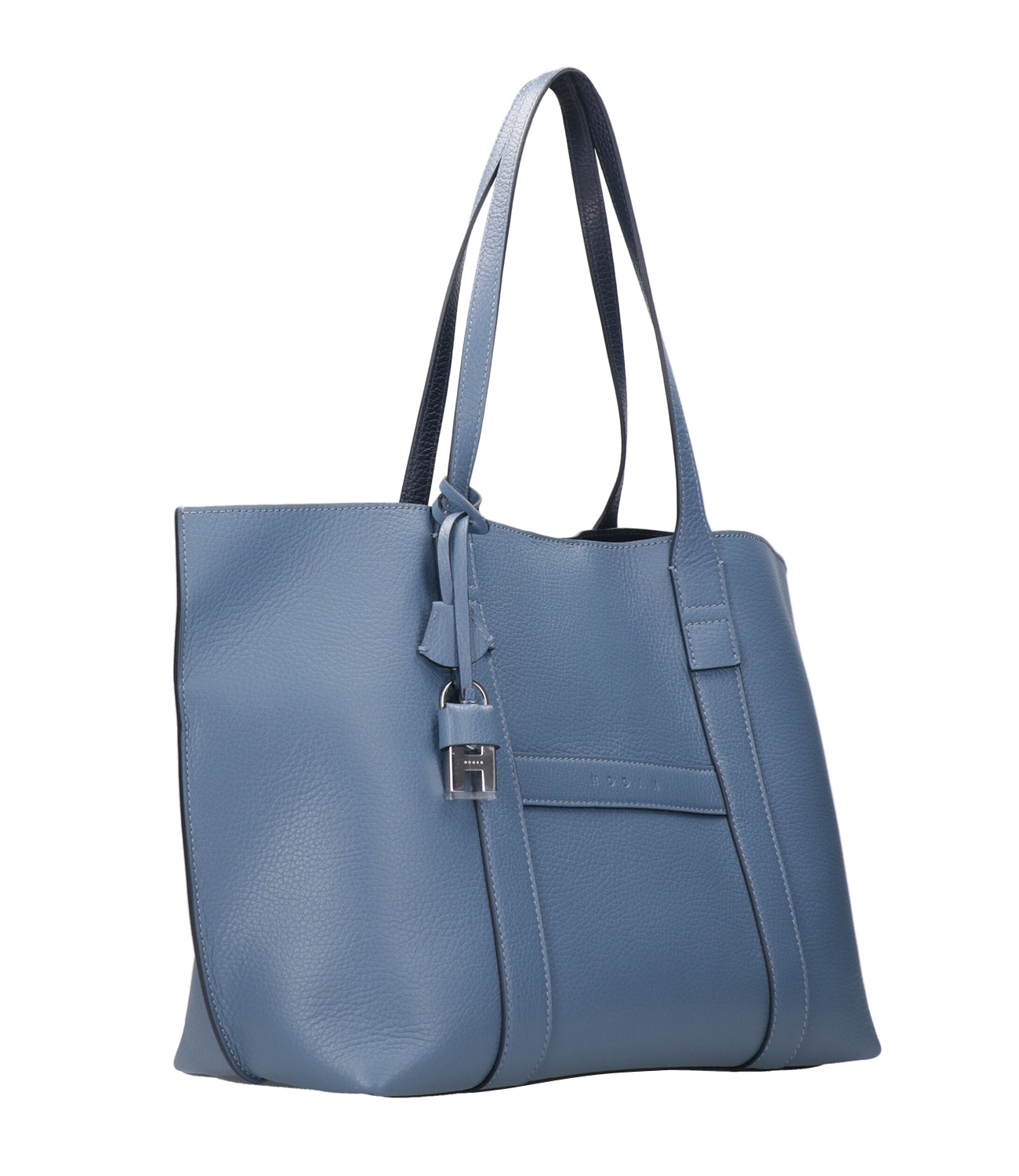Hogan | Borsa a Spalla Script Shopping Media Polvere e Blu