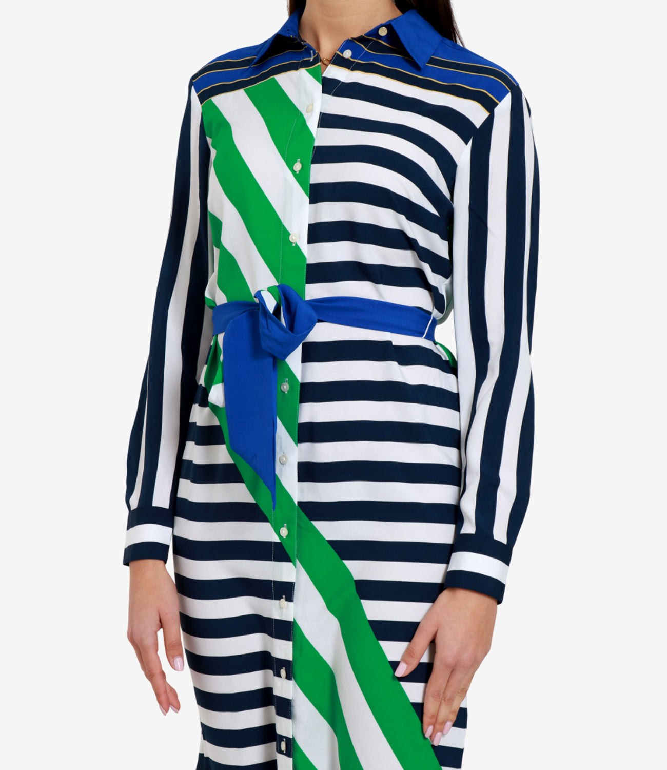 Lauren Ralph Lauren | Abito Fayella Blu Navy Bianco e Verde