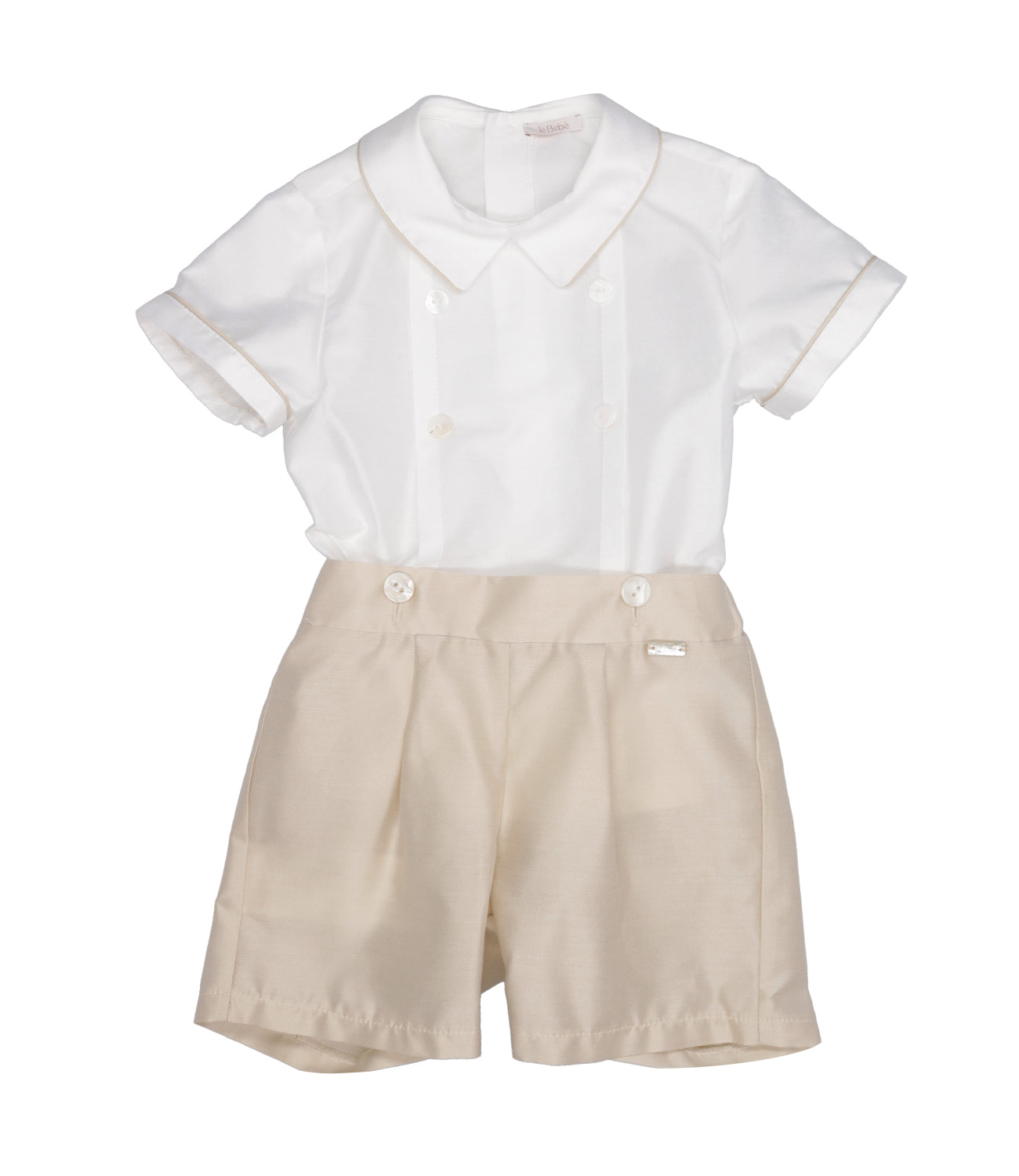 Le Bebè Enfant | Set Camicia Bermuda Bianco Ecru