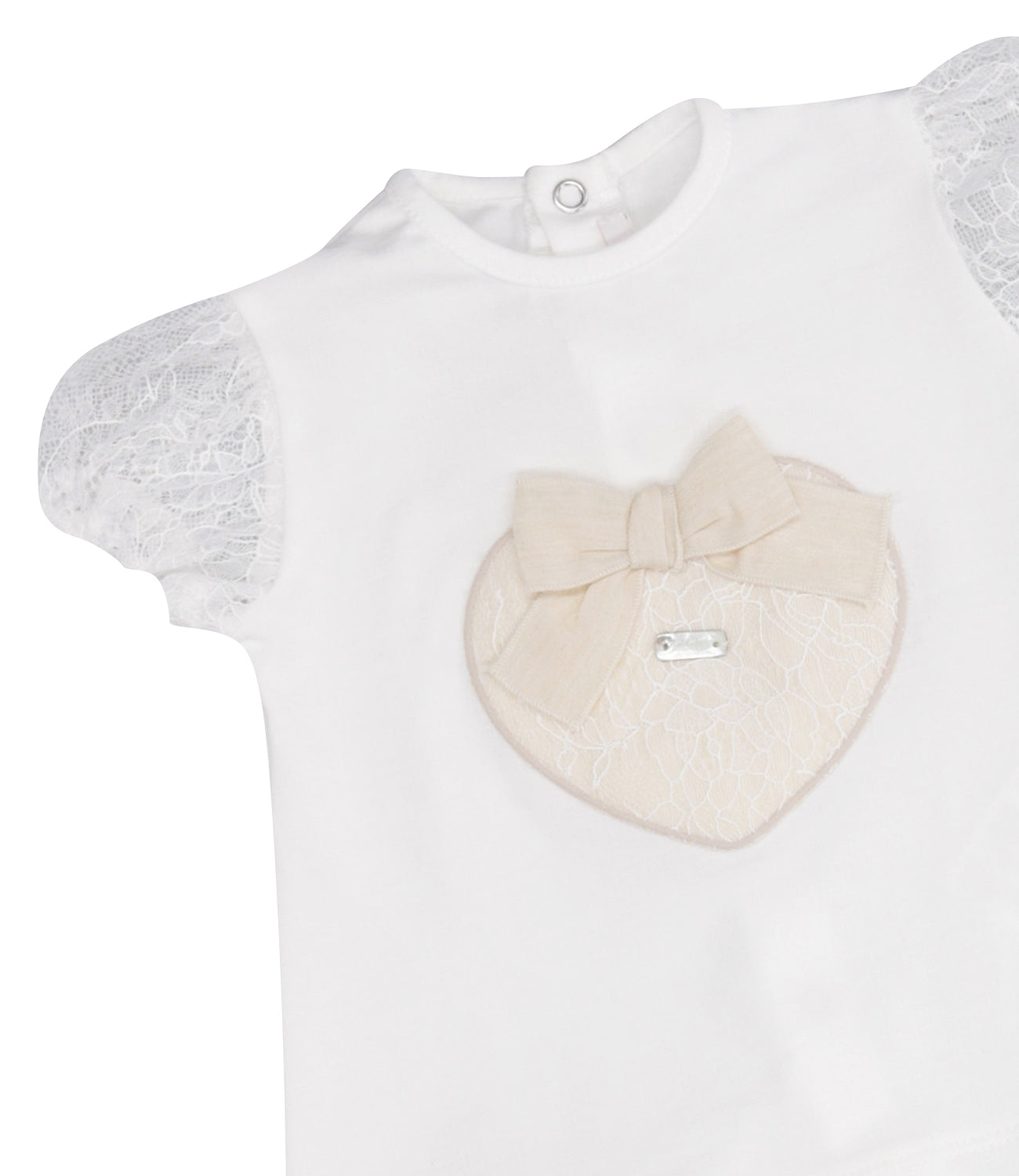 Le Bebè Enfant | Set T-Shirt Shorts Bianco Ecru
