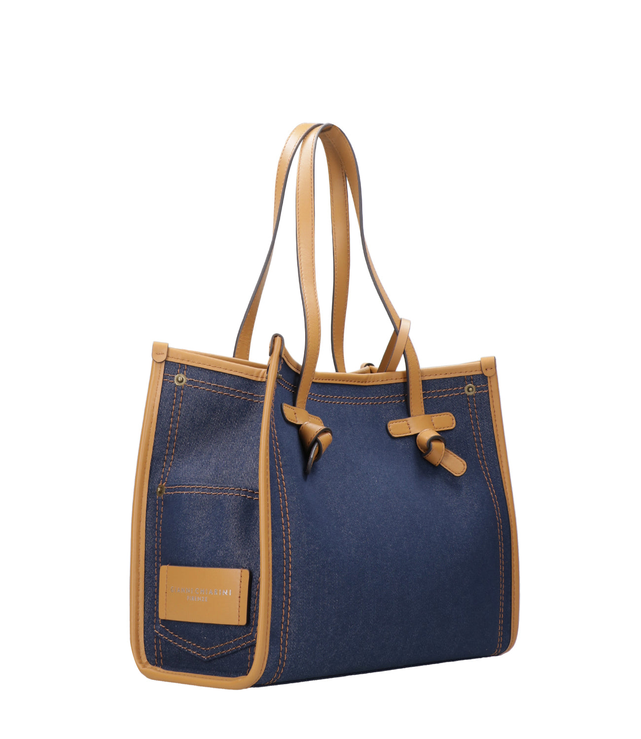 Marcella Club | Borsa a Spalla Denim Cuoio